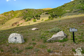 Bird's eye view with a mountain view