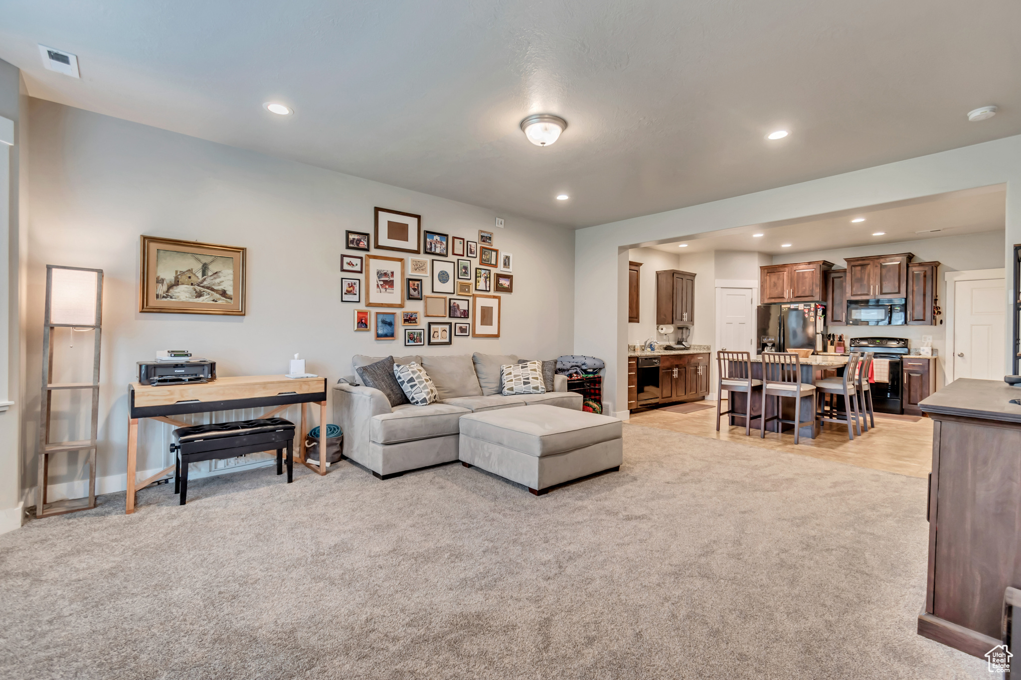 View of carpeted living room