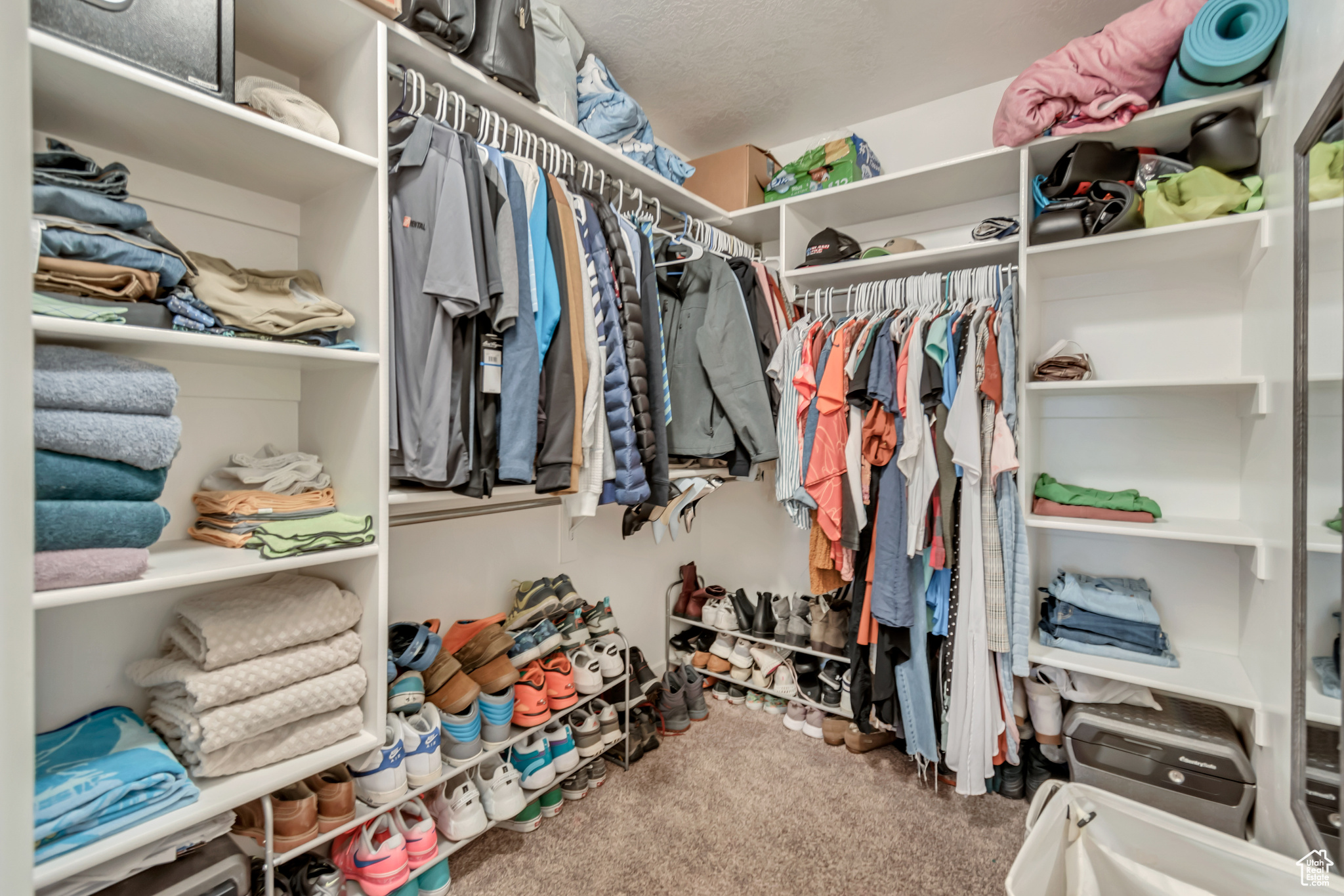 Walk in closet featuring carpet floors