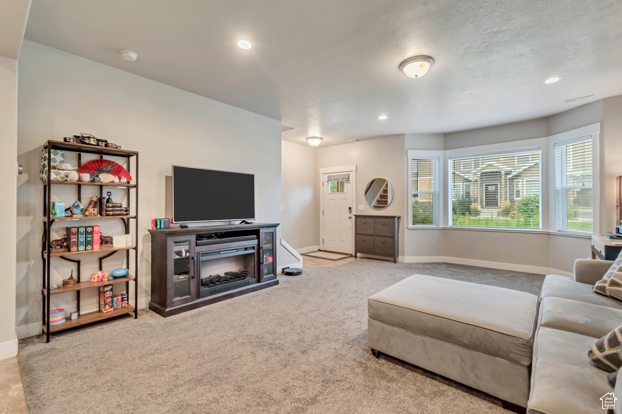 View of carpeted living room