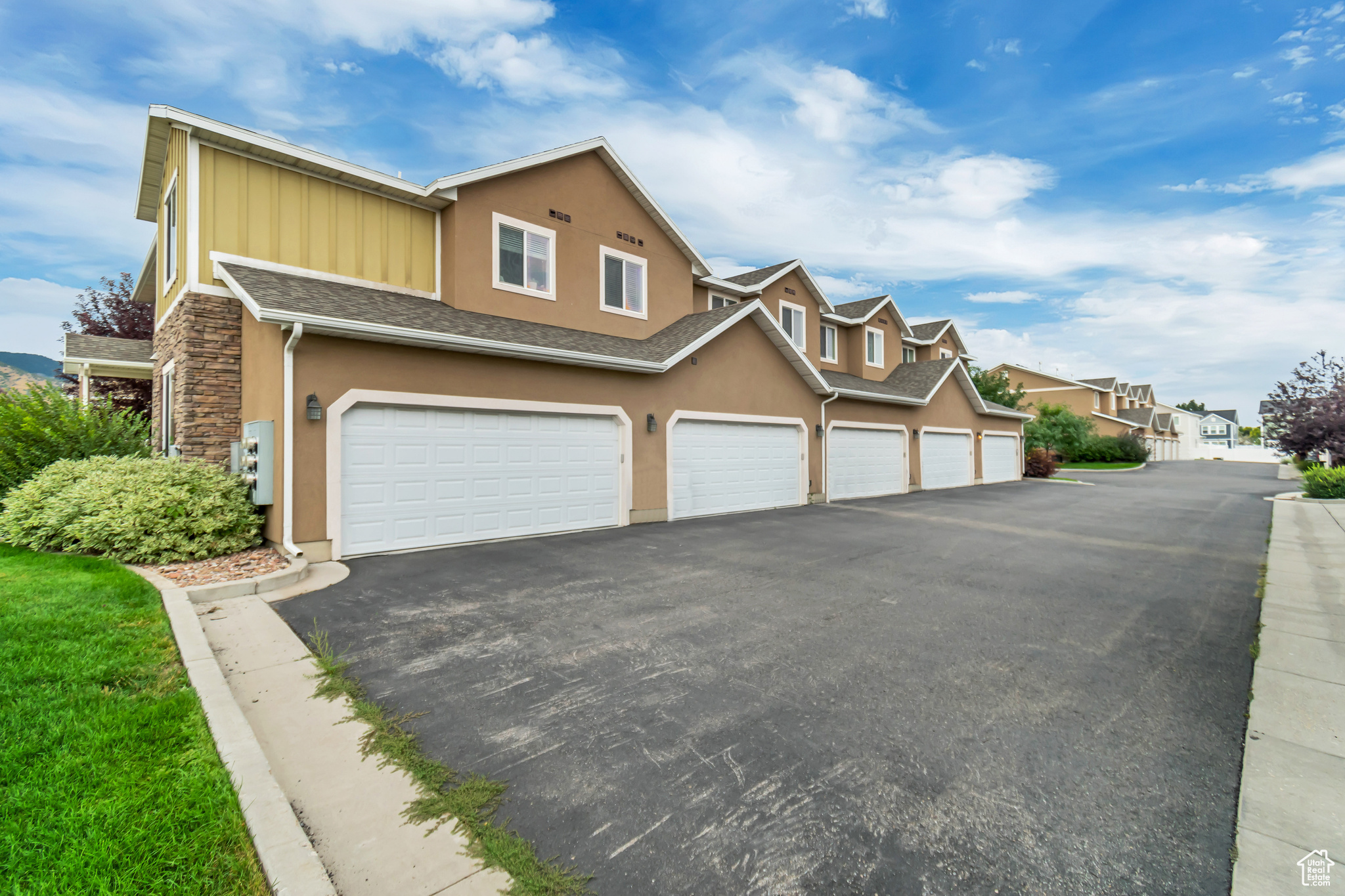 View of front of property featuring a garage