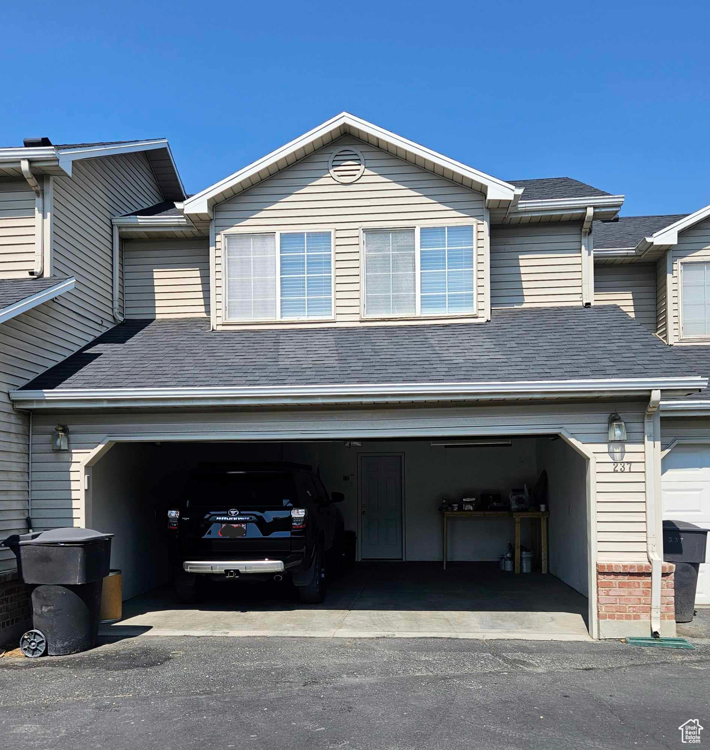 View of front of house with a garage