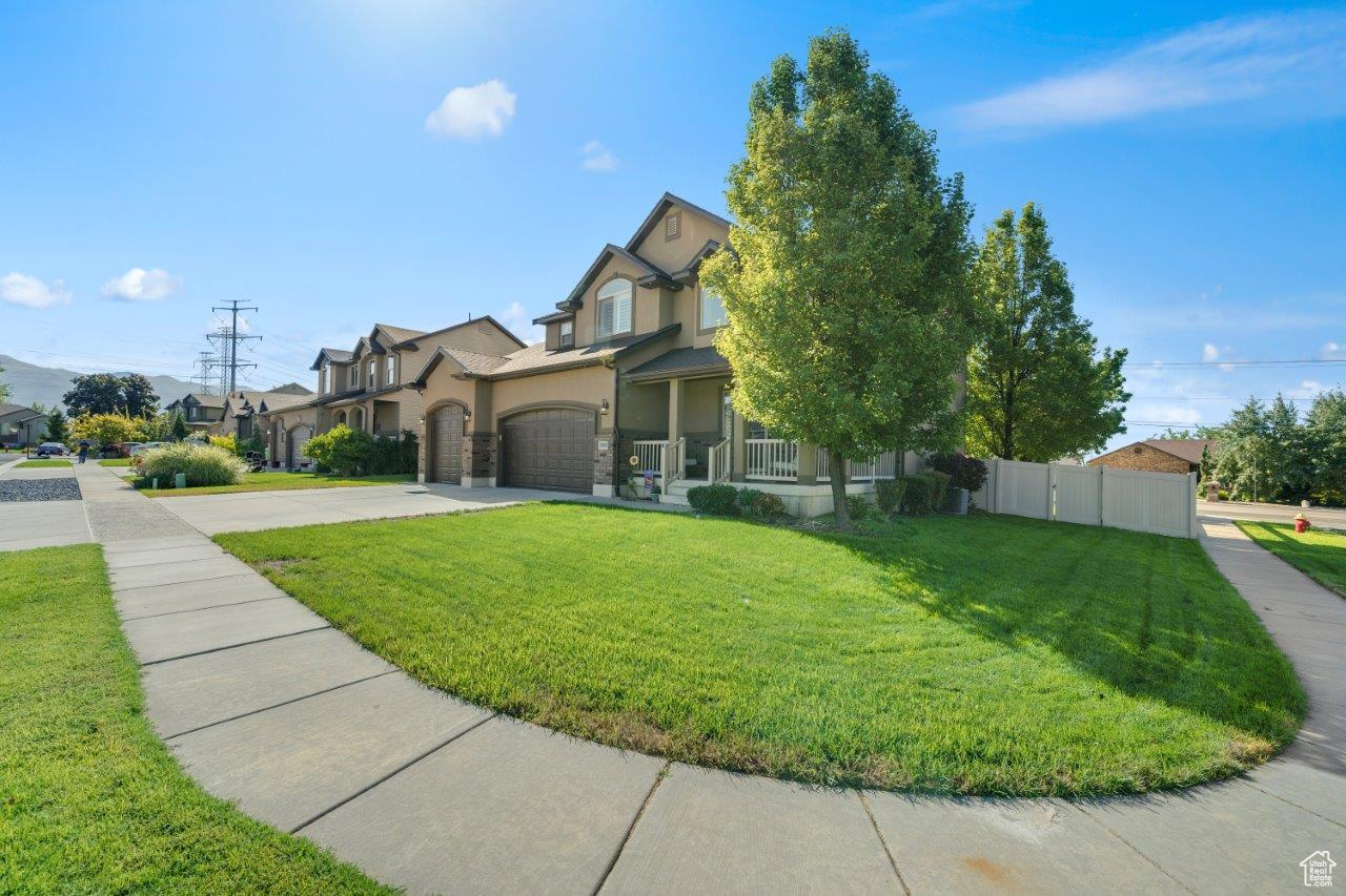 View of front of home with a front lawn