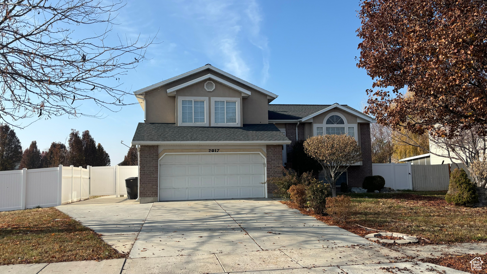 View of front property with a garage