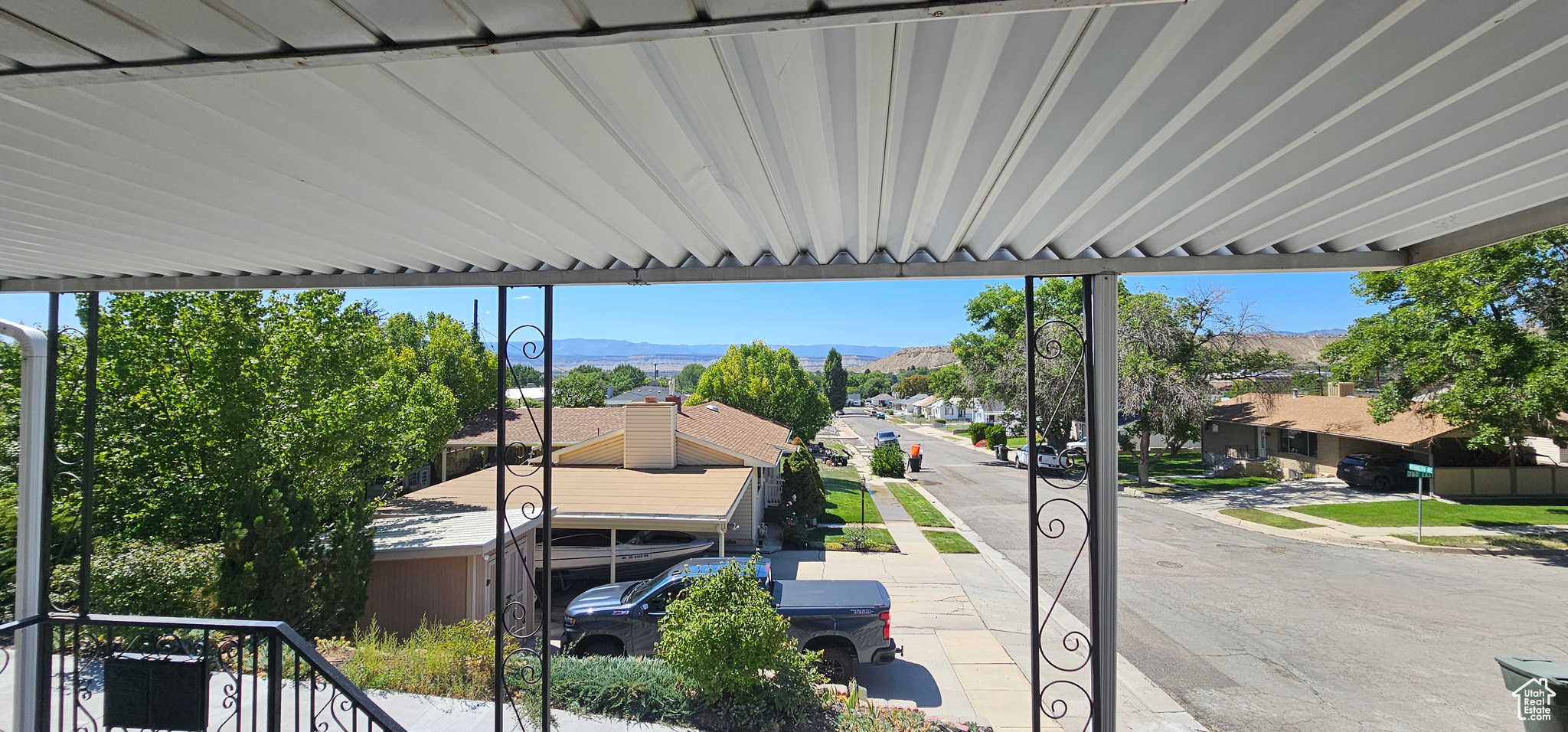 Exterior space featuring a mountain view