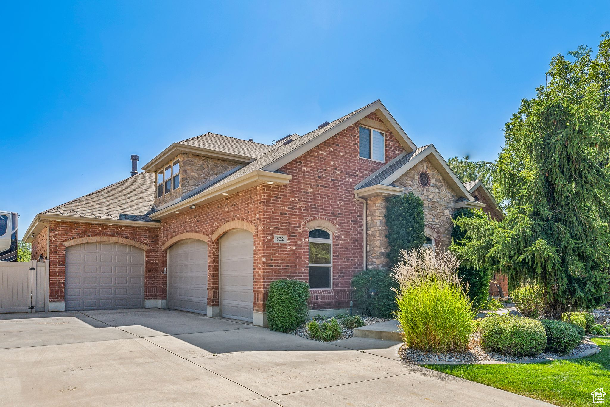 Front of property with a garage