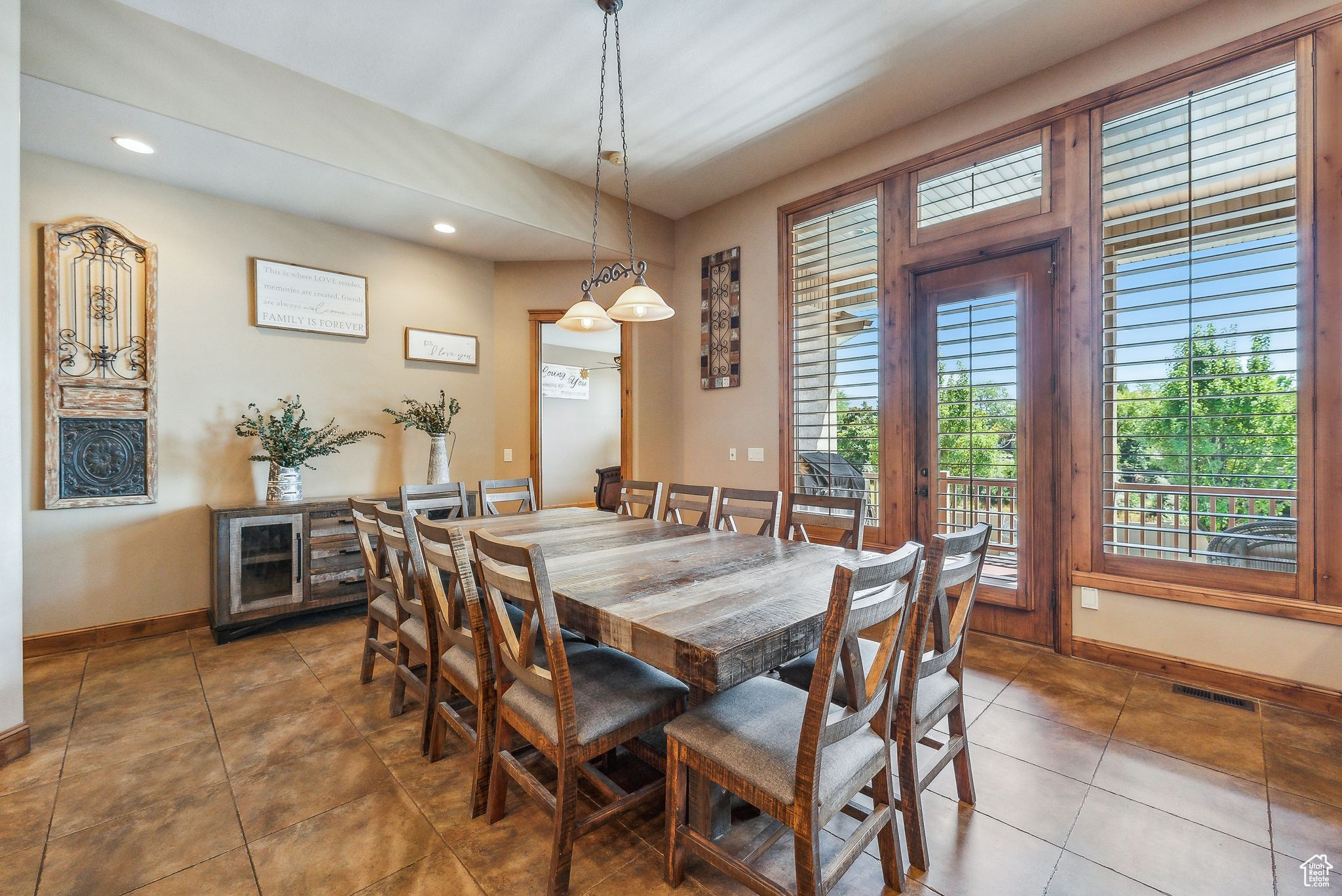 Dining area featuring tile patterned flooring