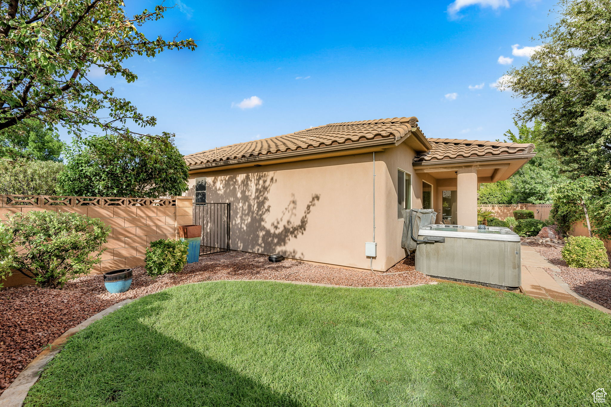 Exterior space with a lawn