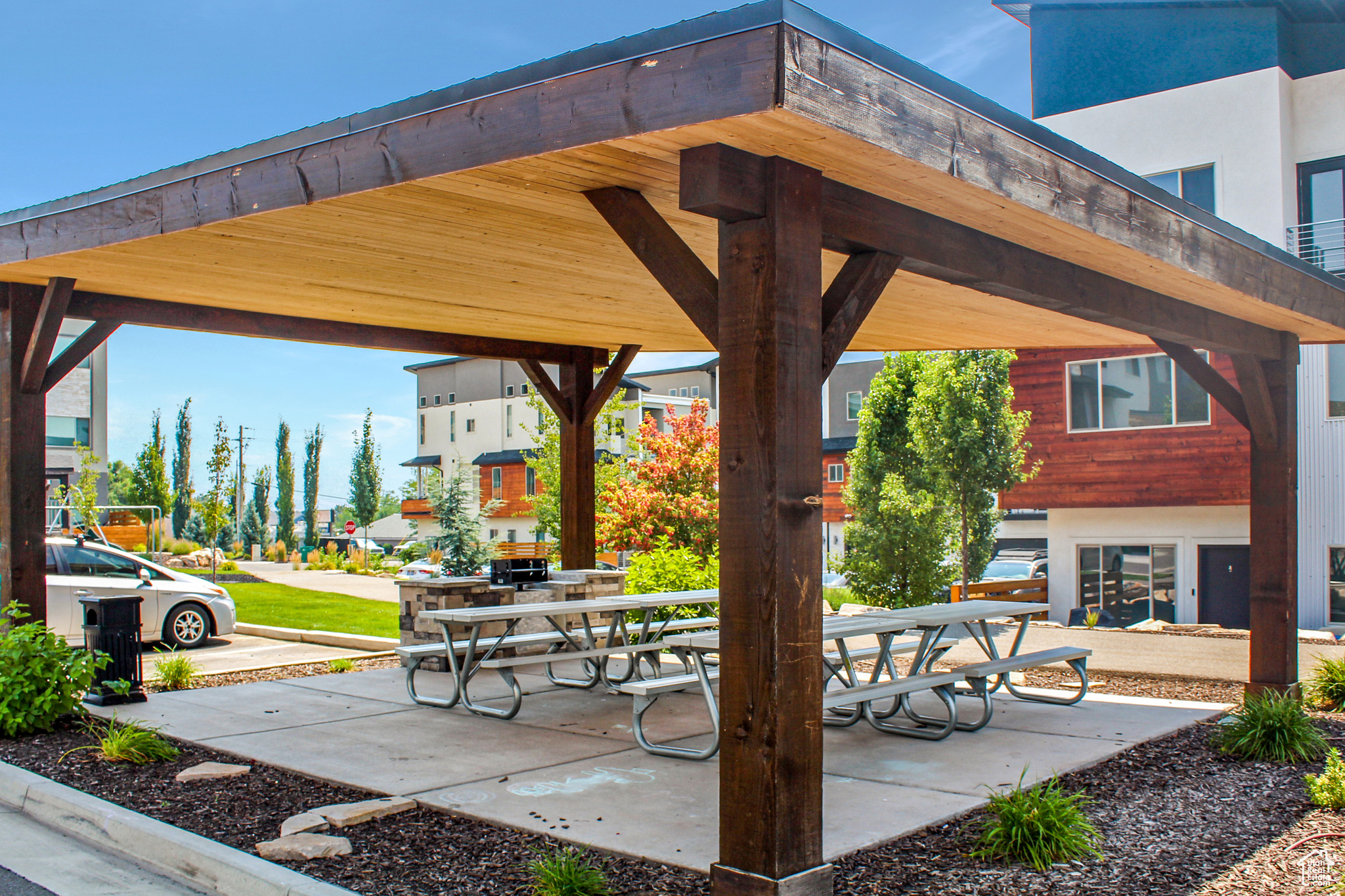 Exterior space featuring a gazebo