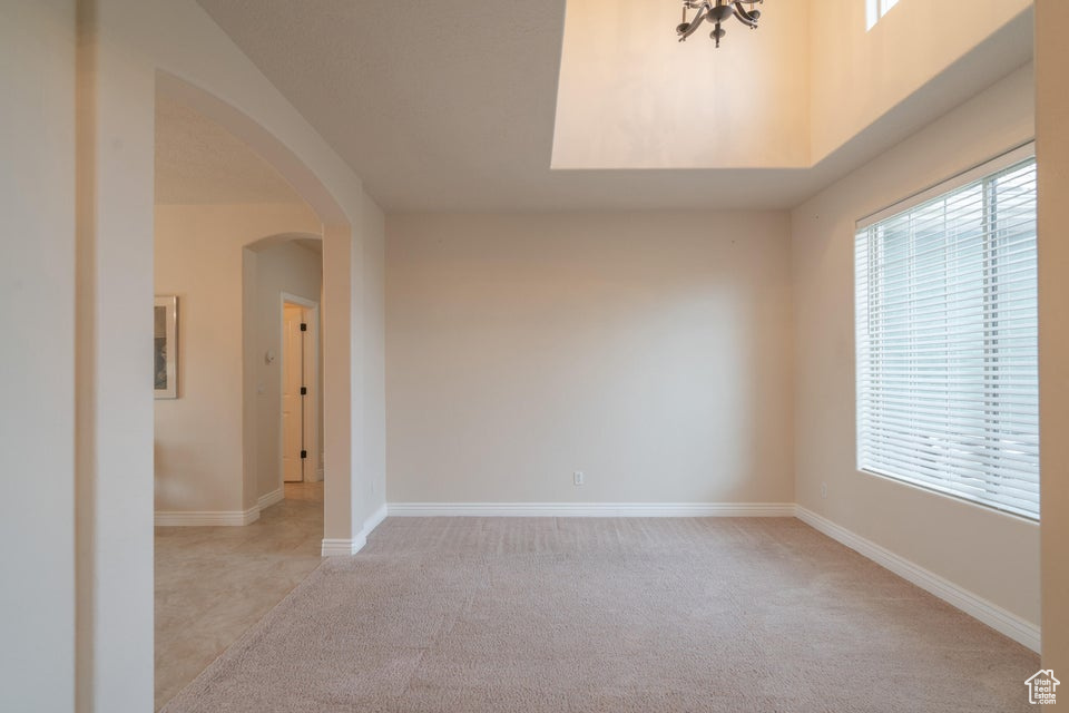 View of carpeted spare room