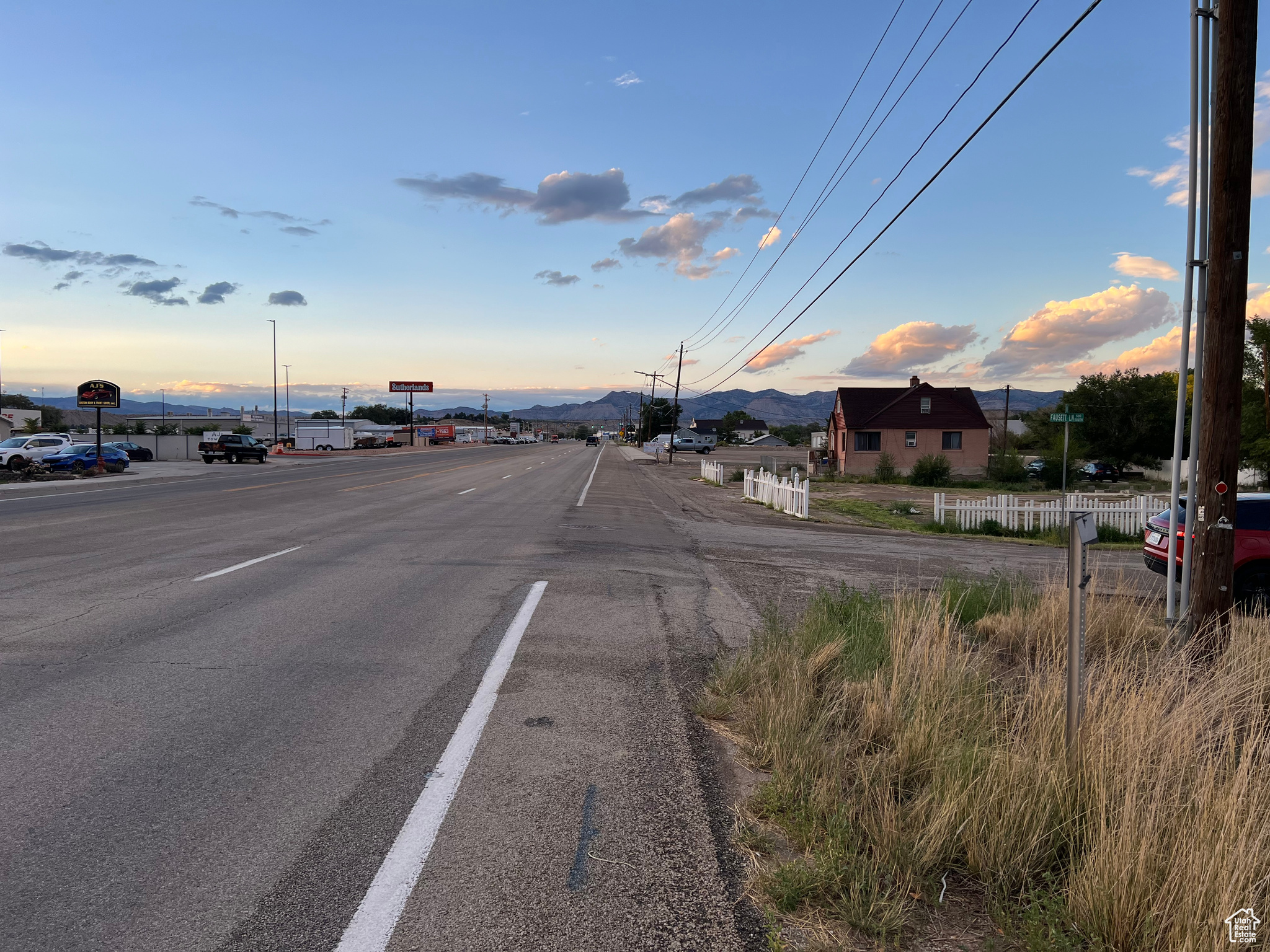 View of street with a mountain view