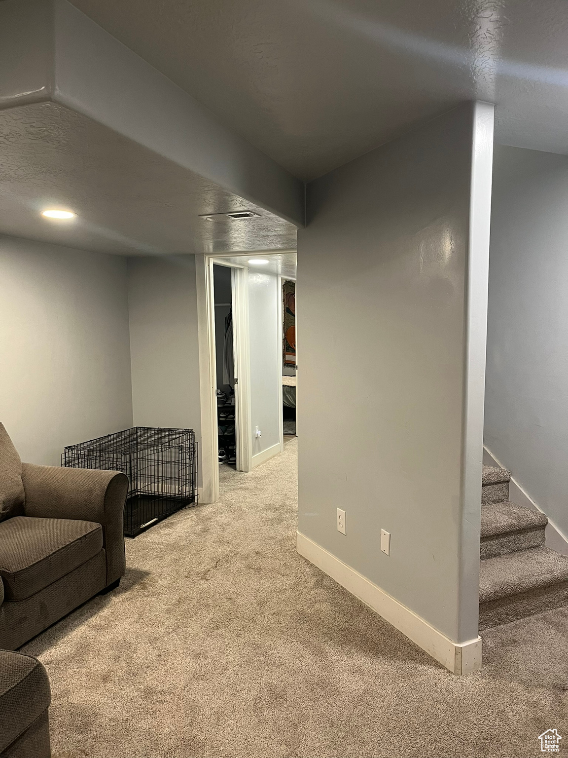 View of carpeted living room