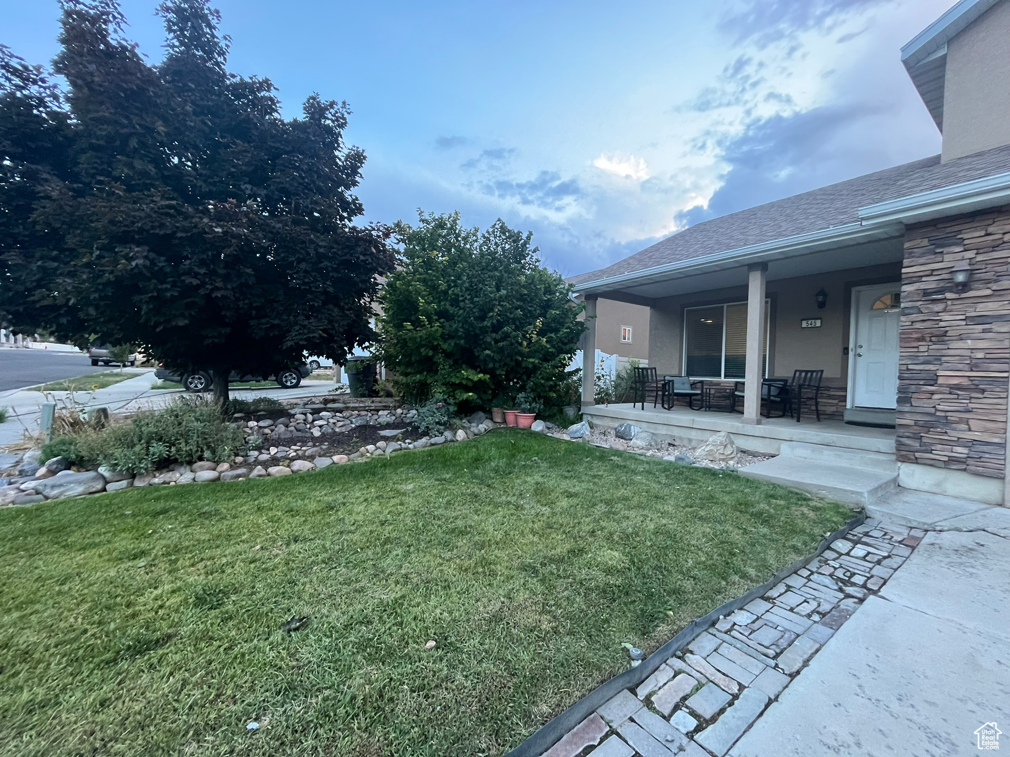 View of yard featuring a porch