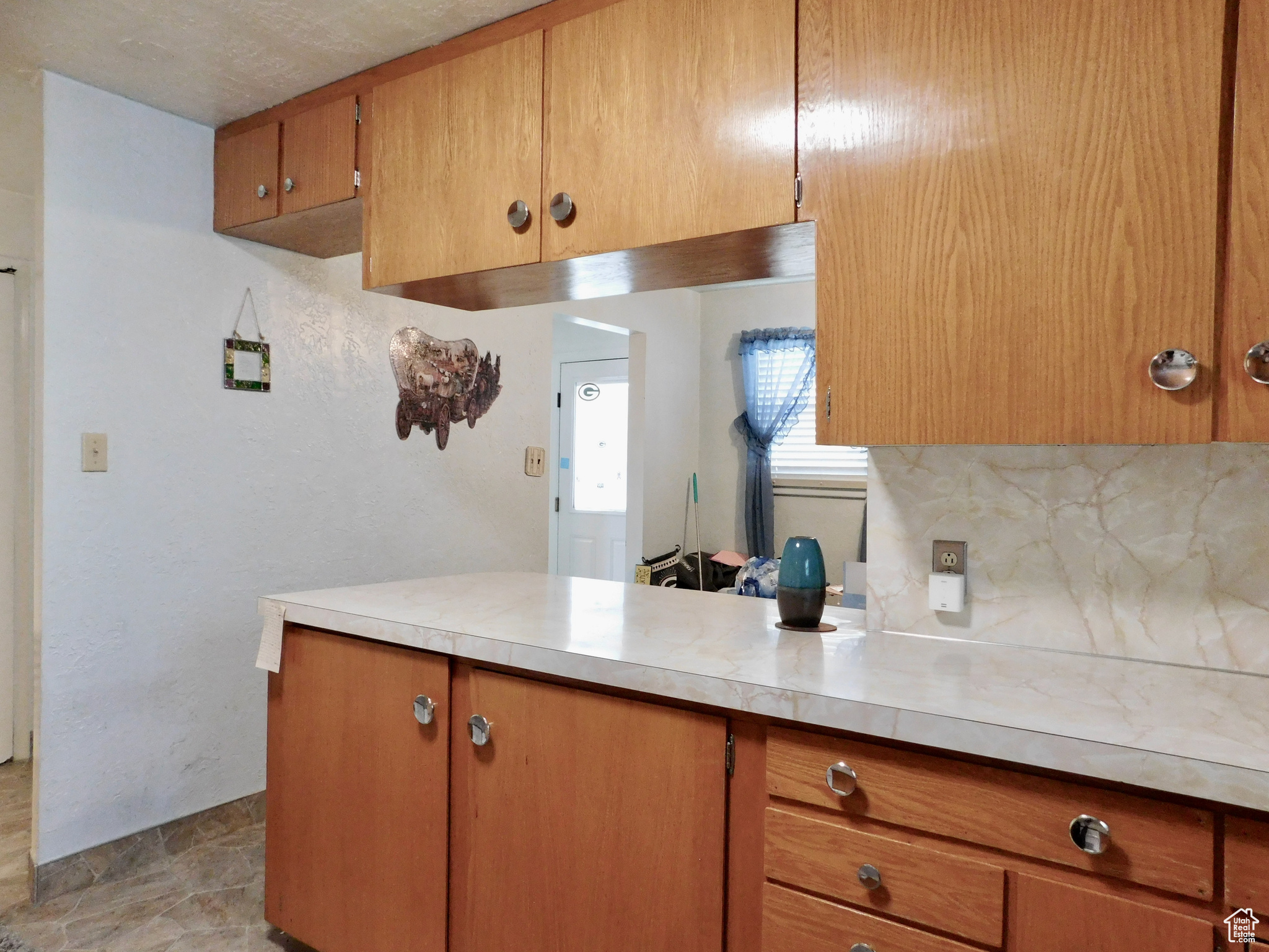 Kitchen looking into dining room