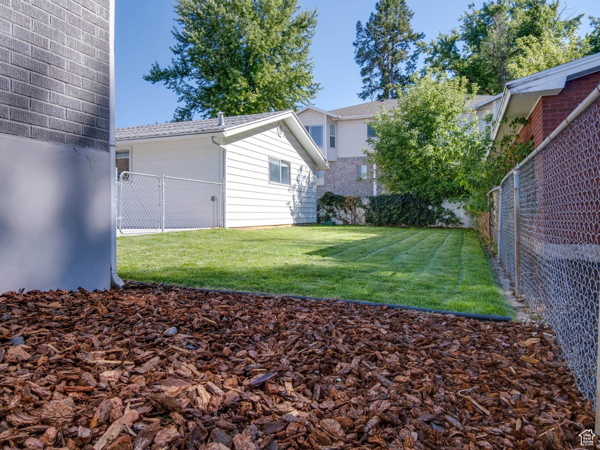 Fenced backyard