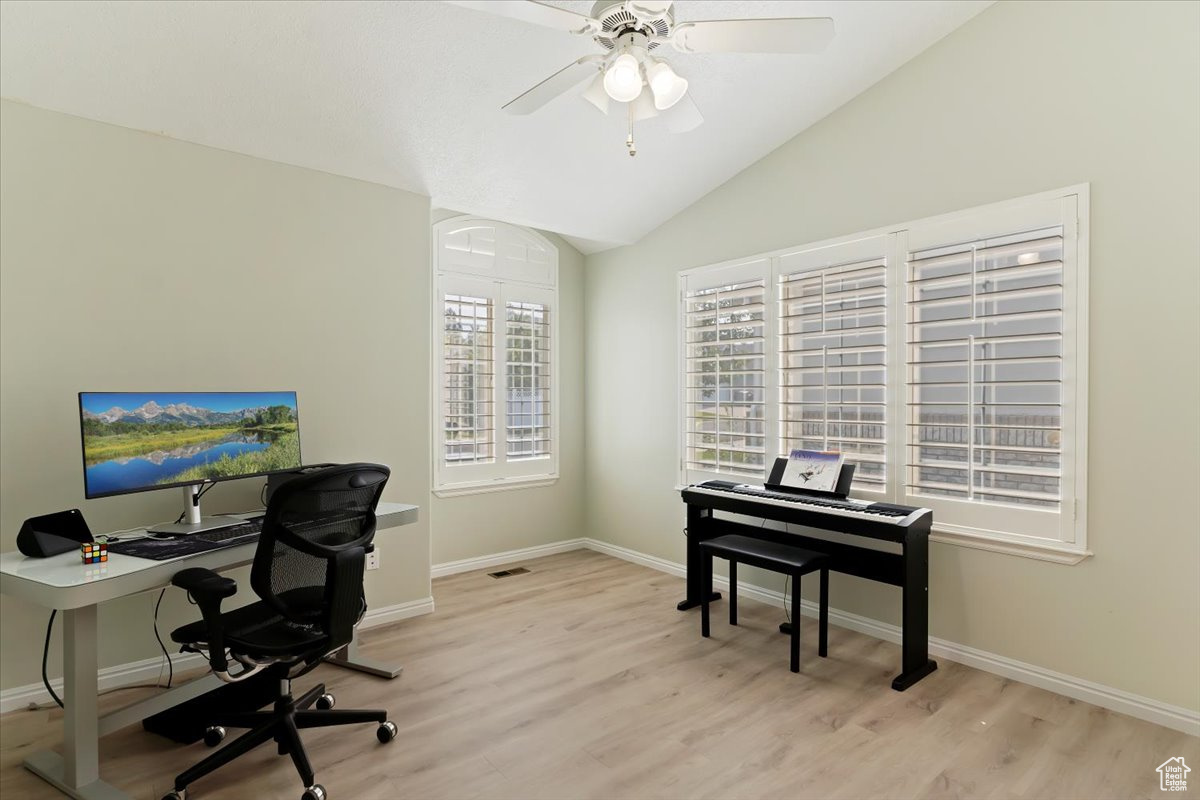 Office on main level with french doors