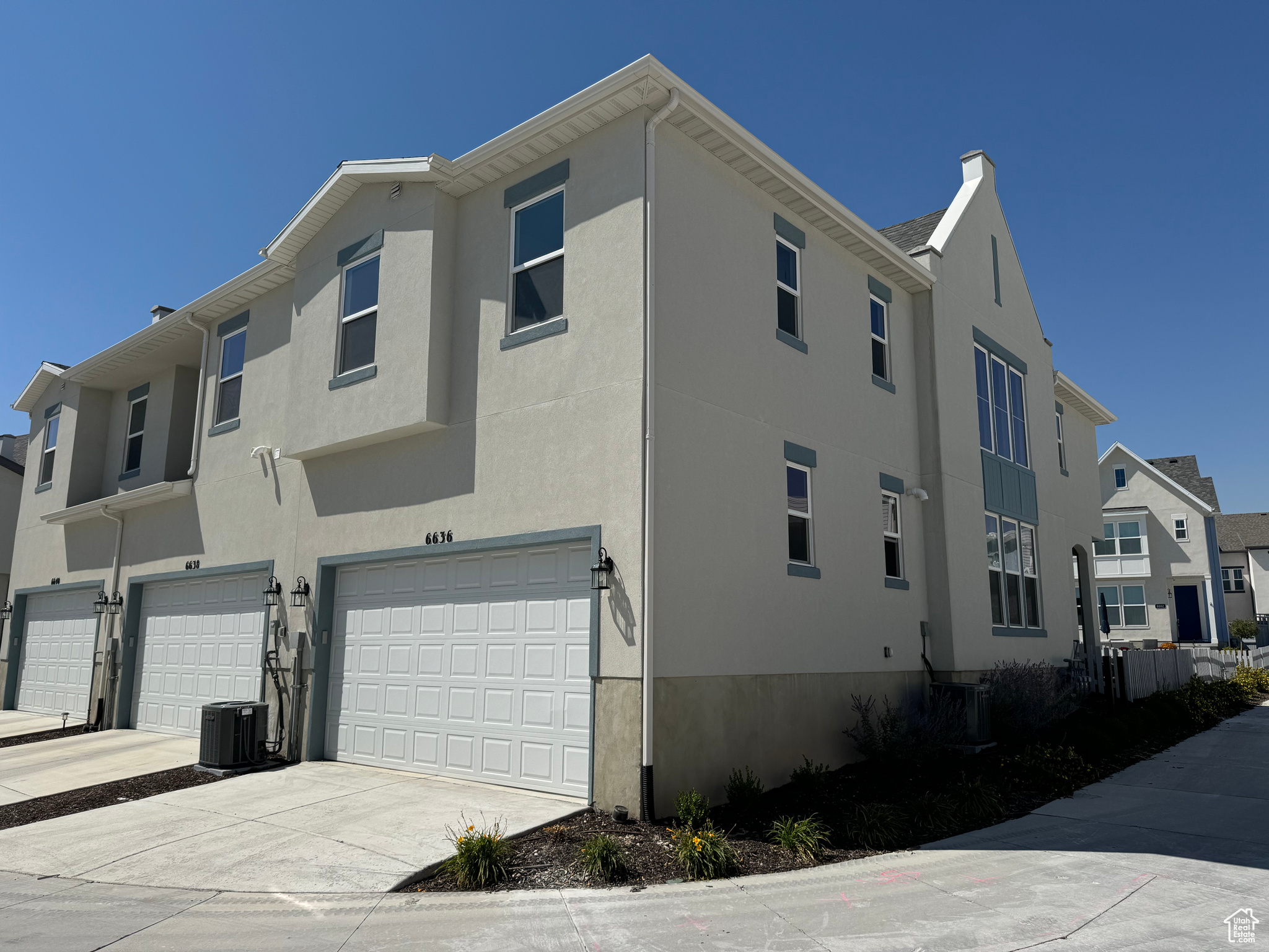 Exterior space featuring a garage