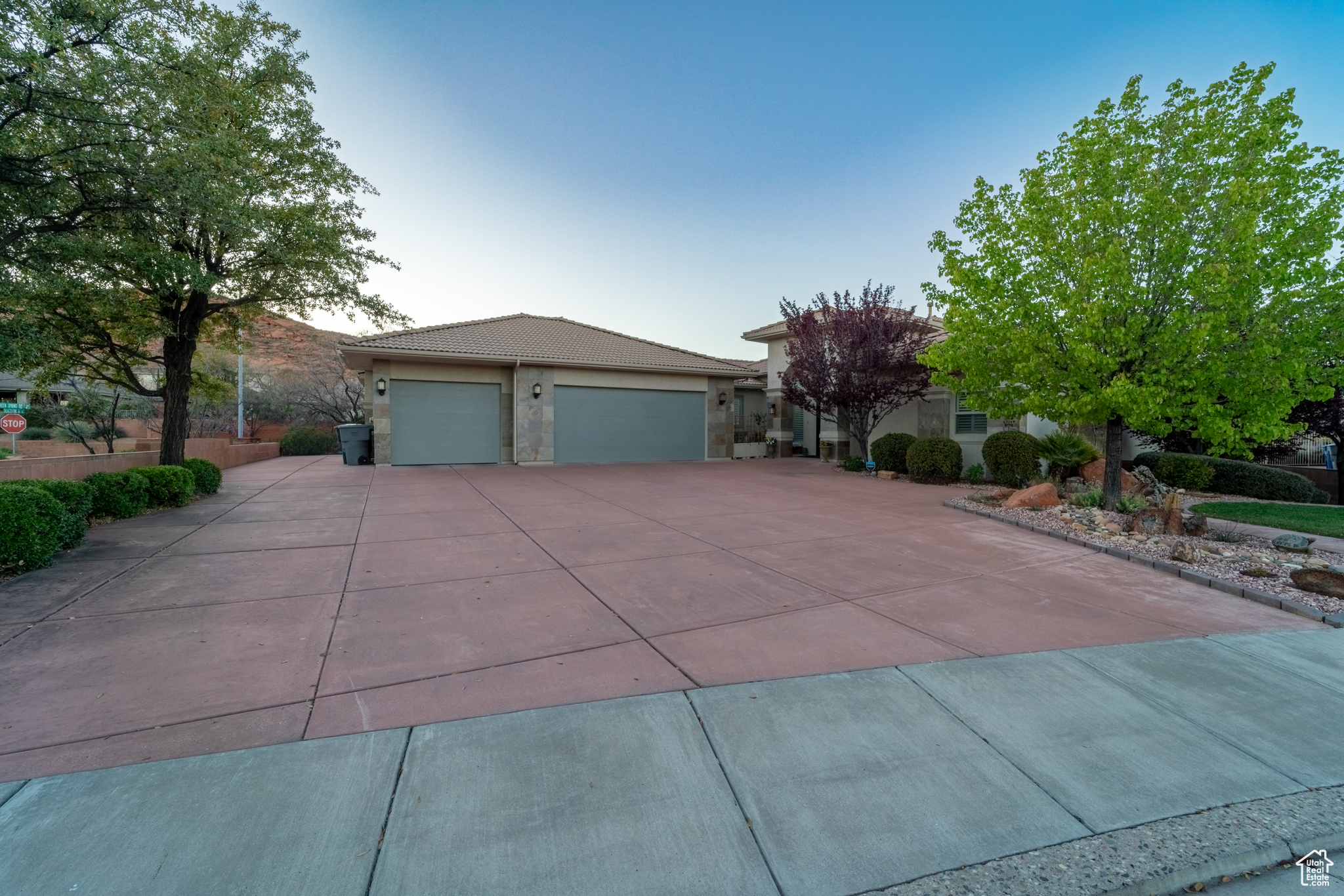 View of front of home with a garage