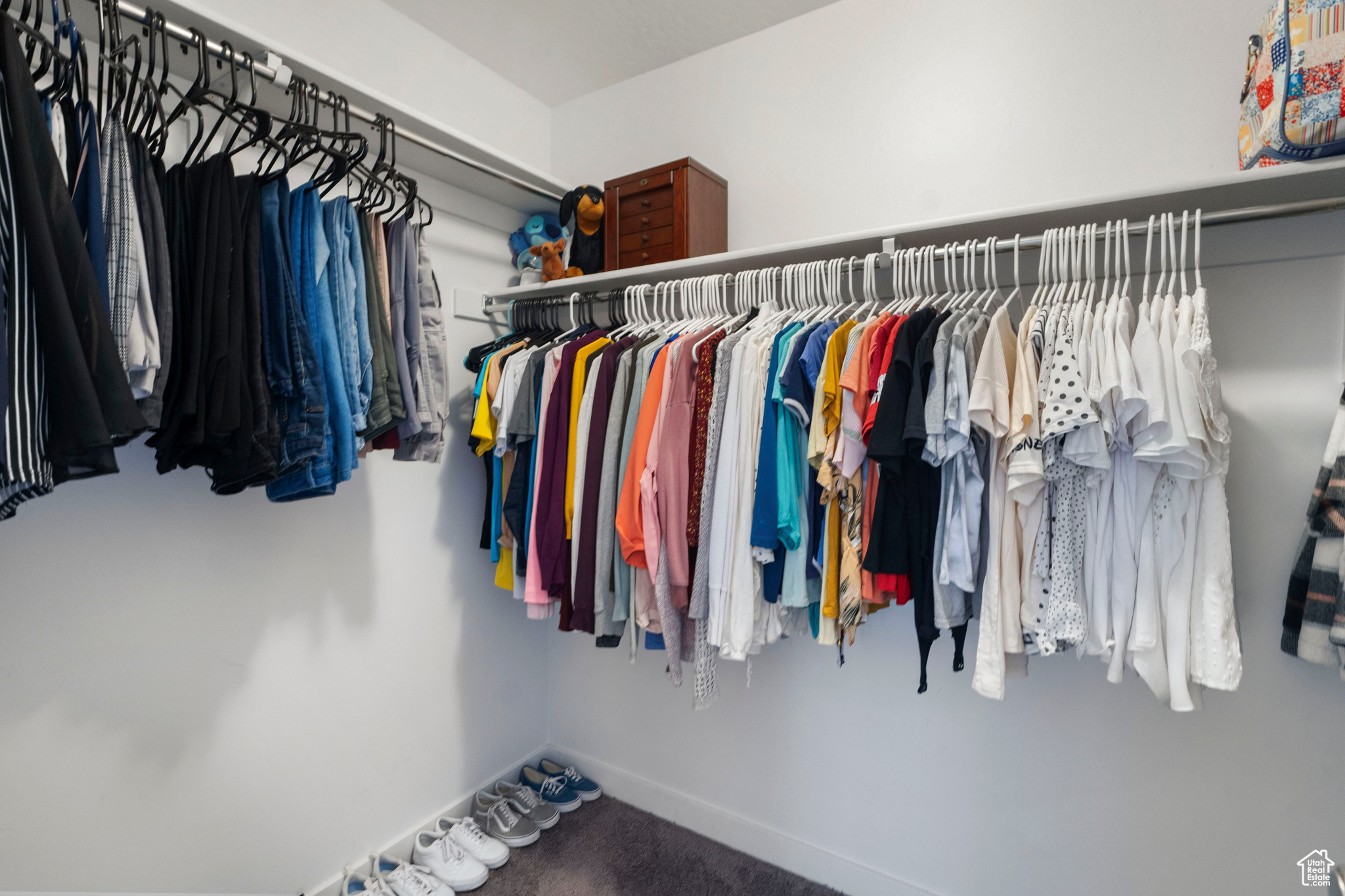 Spacious closet featuring carpet floors