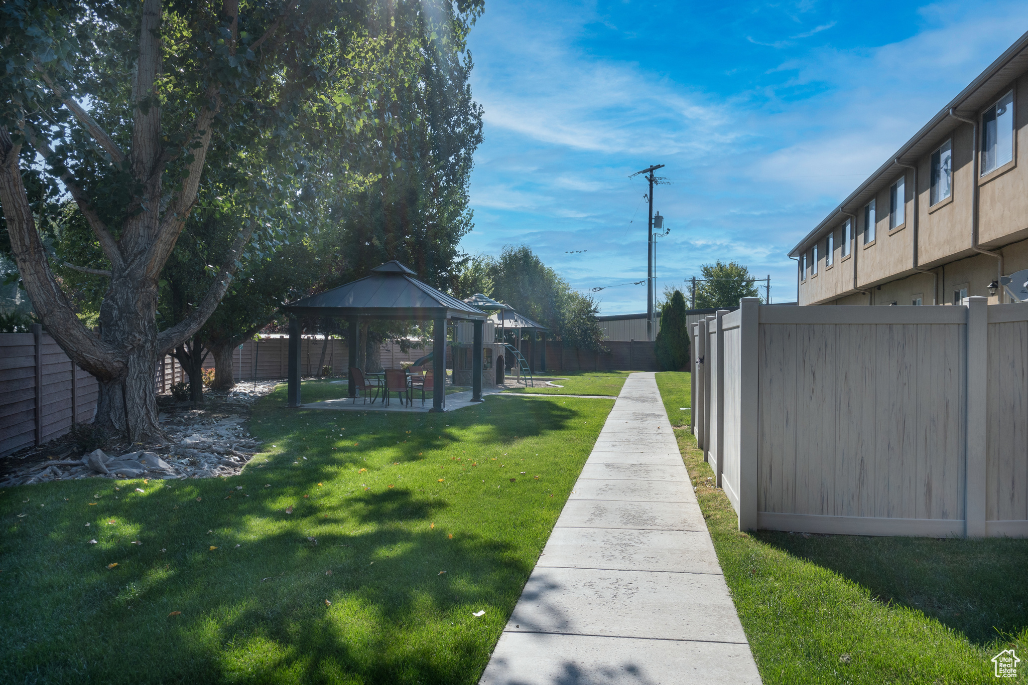 View of yard featuring a gazebo