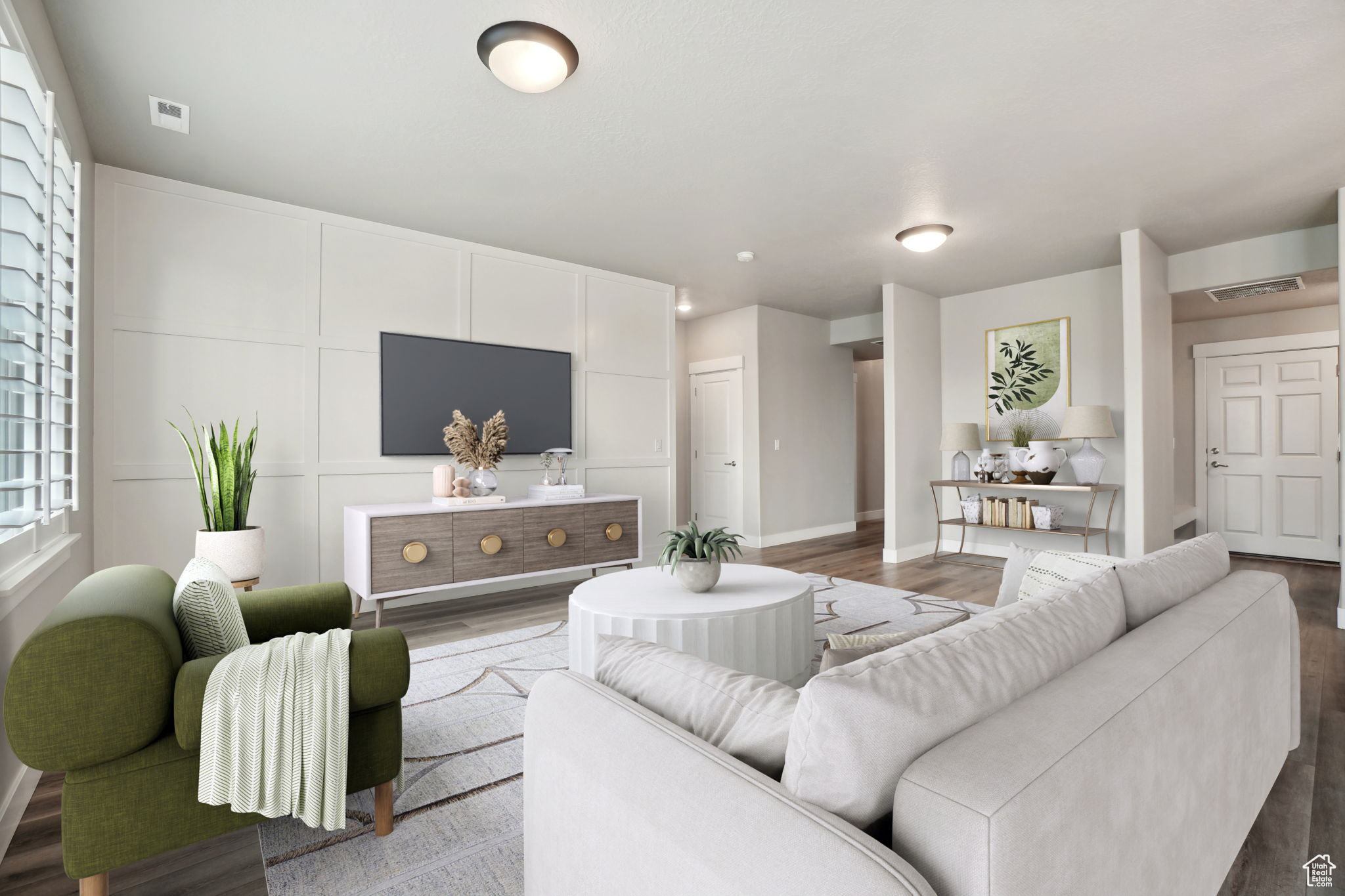 Living room featuring hardwood / wood-style floors