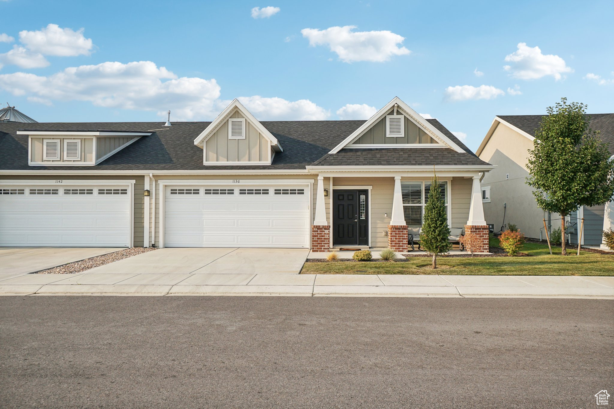 View of front of home with a garage