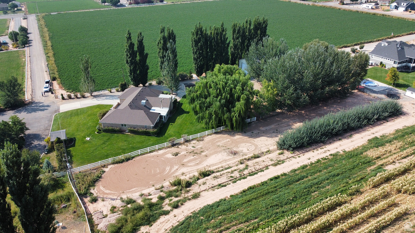 Aerial view featuring a rural view