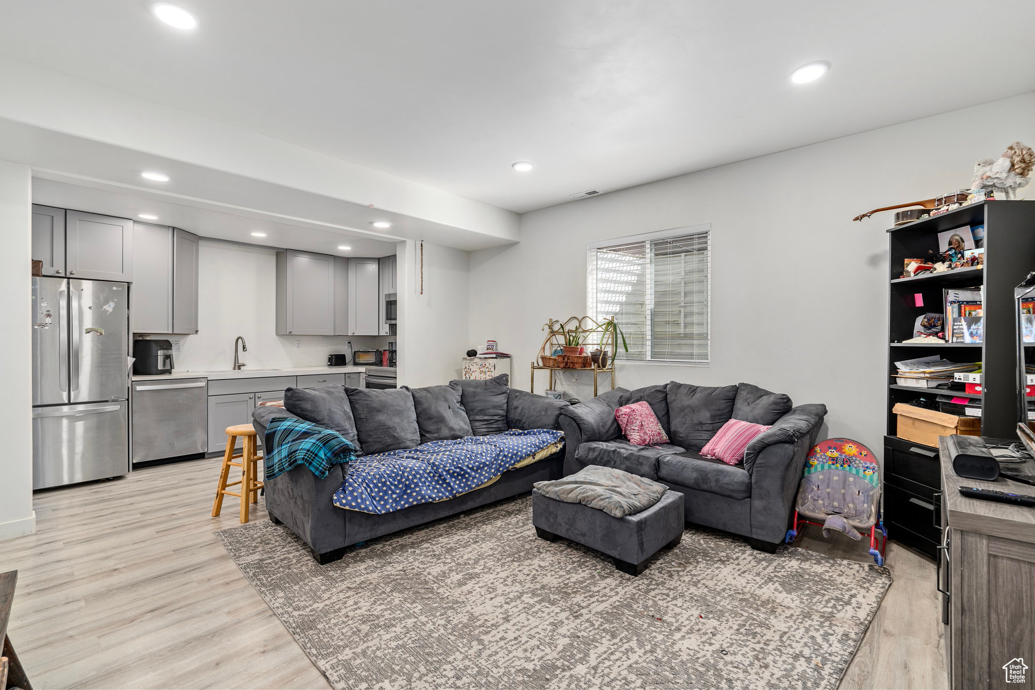 ADU living room. ADU can be accessed both from the outside entrance and from the inside
