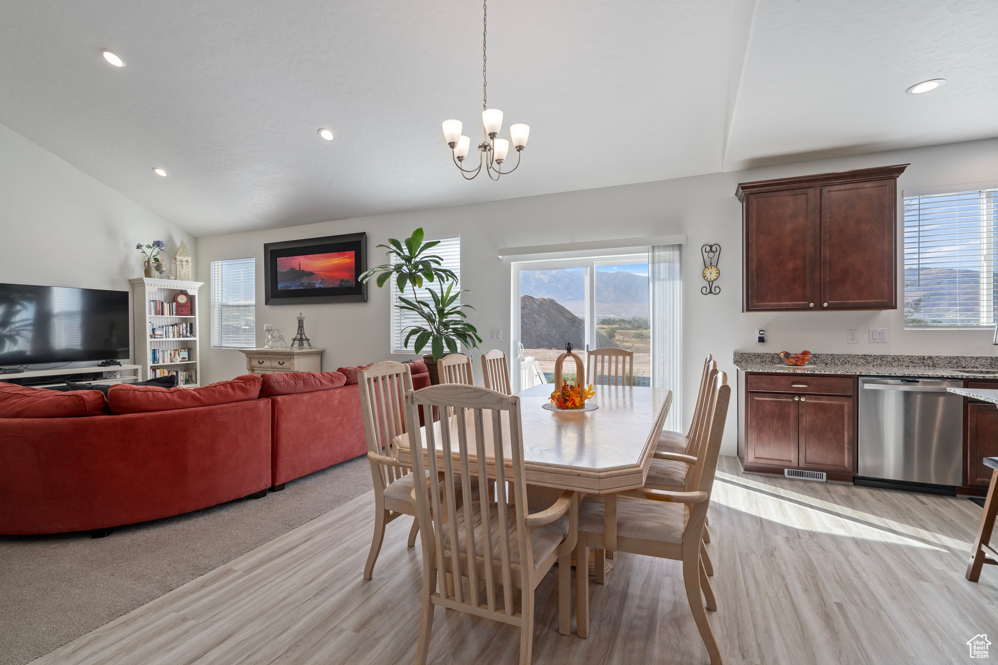 Open concept of dining/family room and kitchen