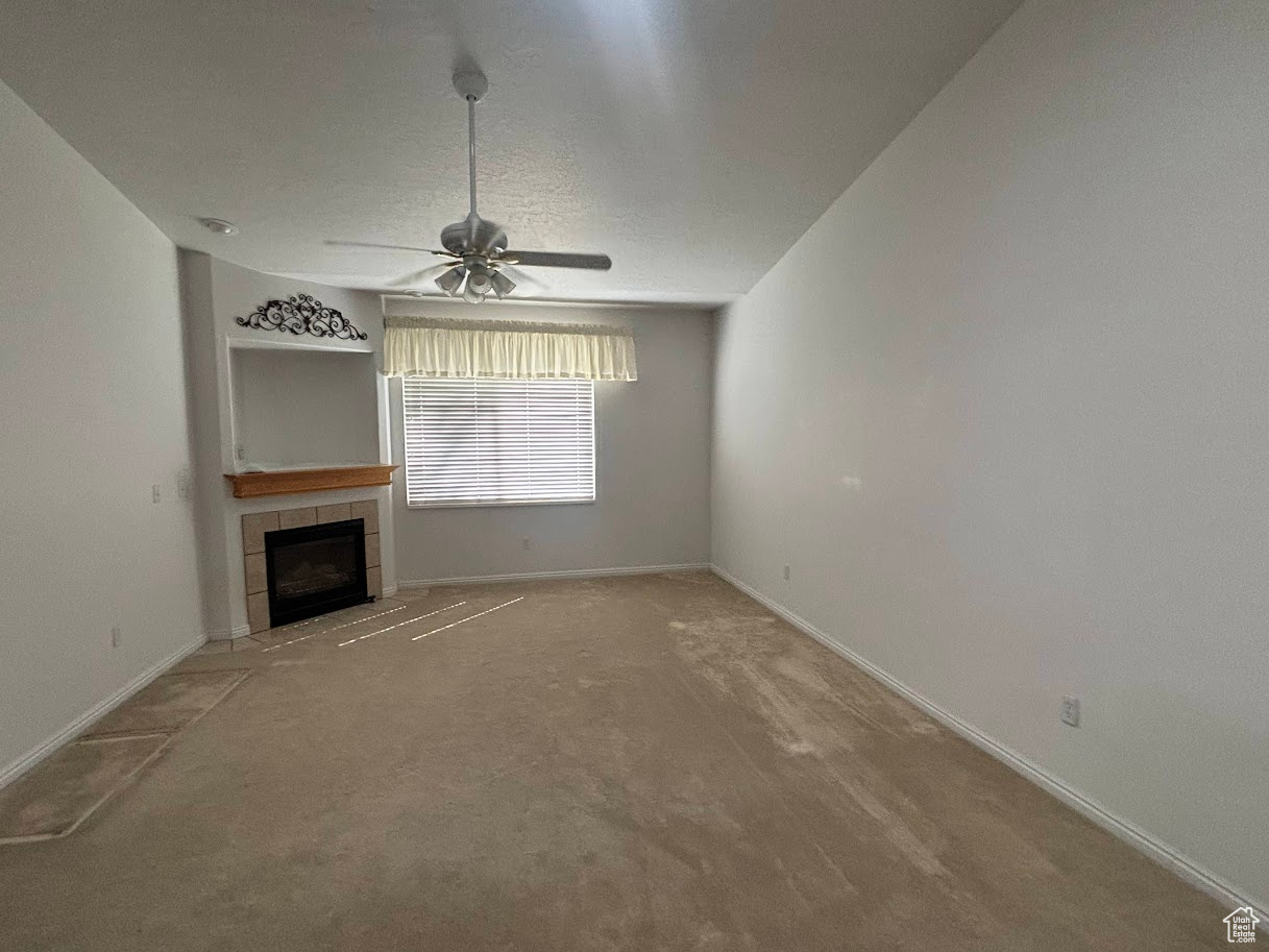 Spacious Family Room with Fireplace