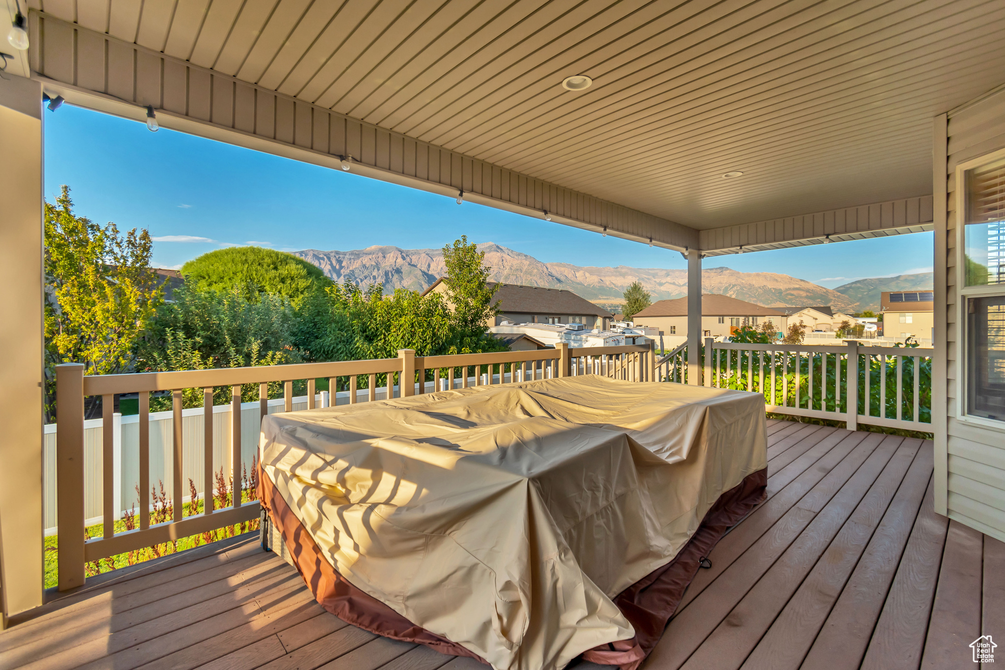 Deck with a mountain view