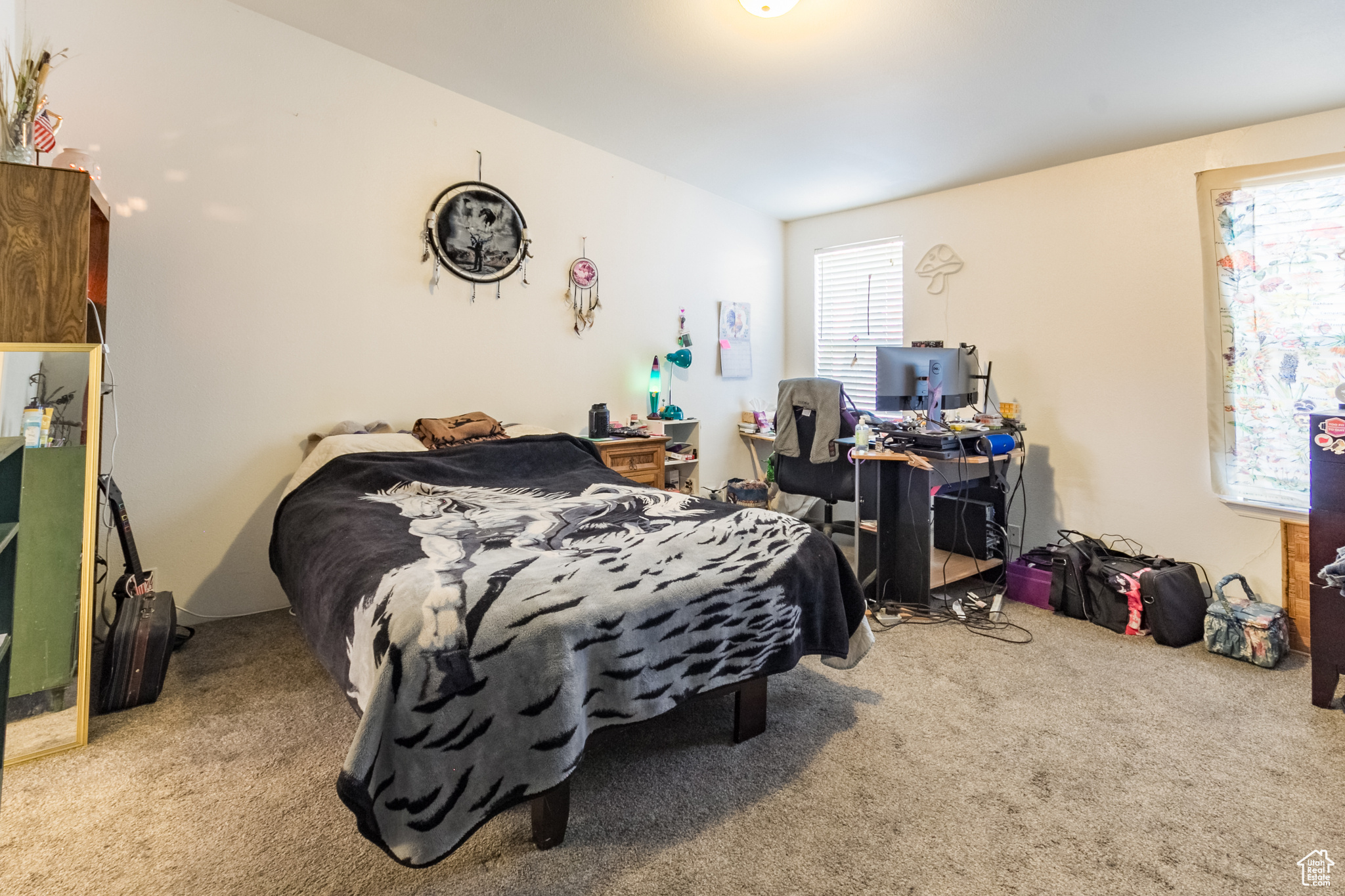 Bedroom with carpet floors