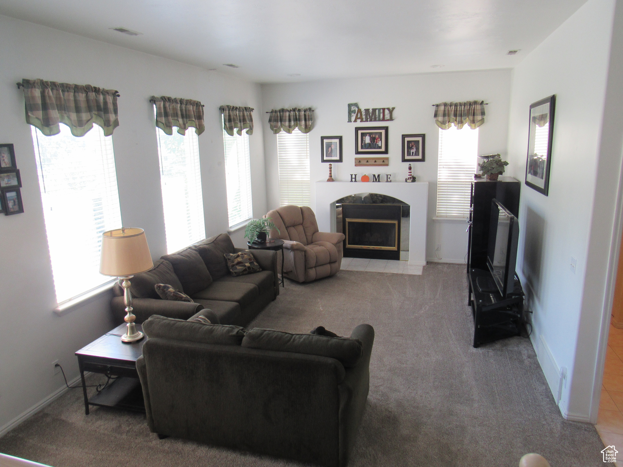 View of carpeted living room