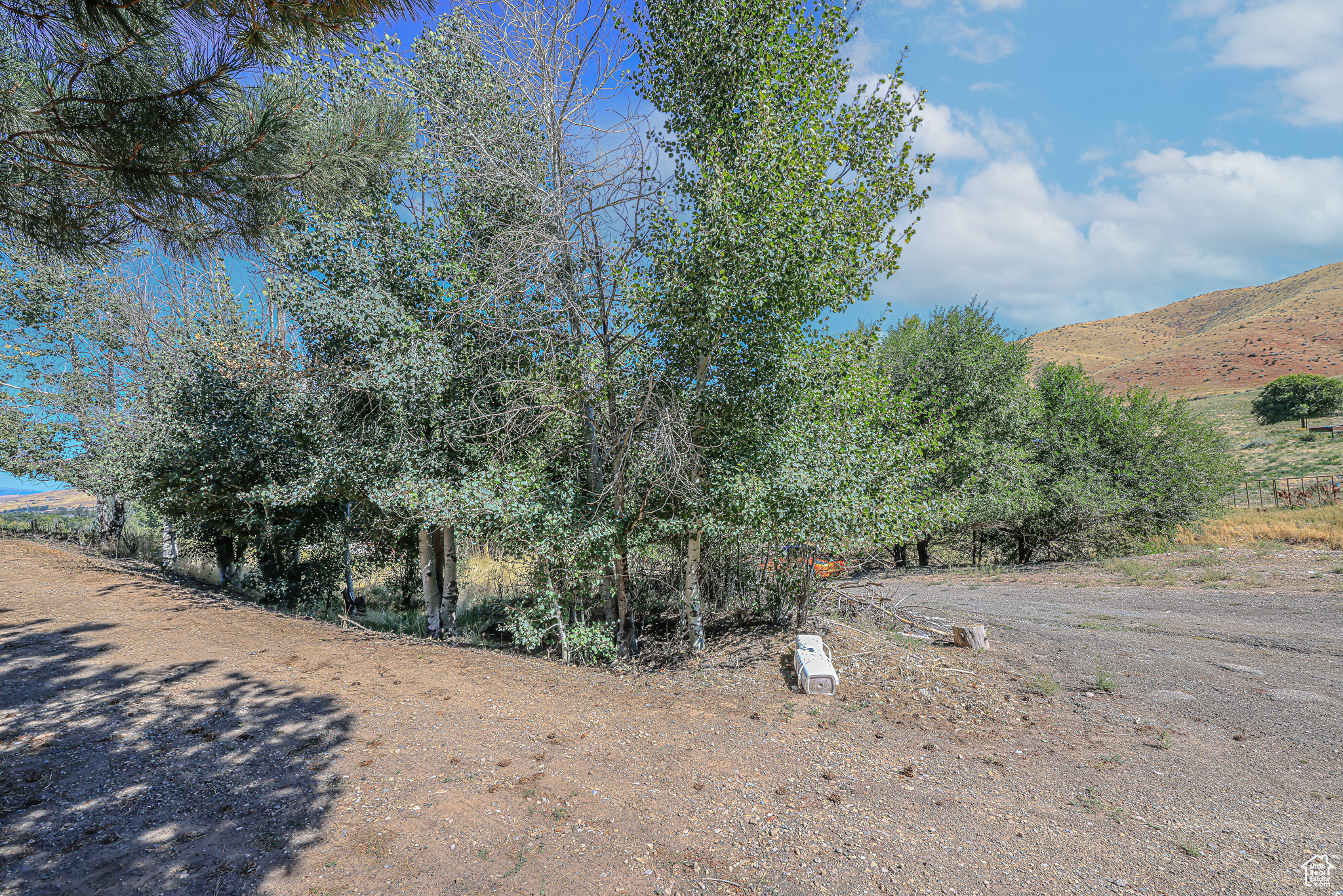 View of yard with a mountain view