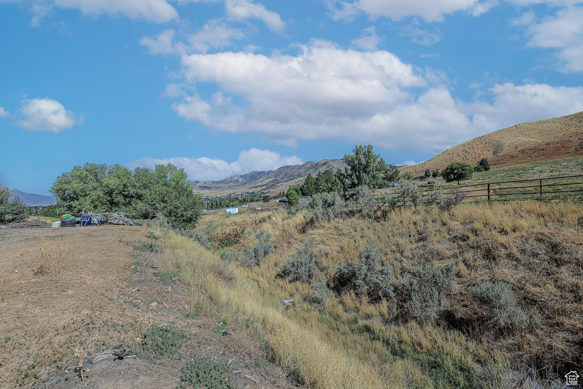 View of mountain feature with a rural view