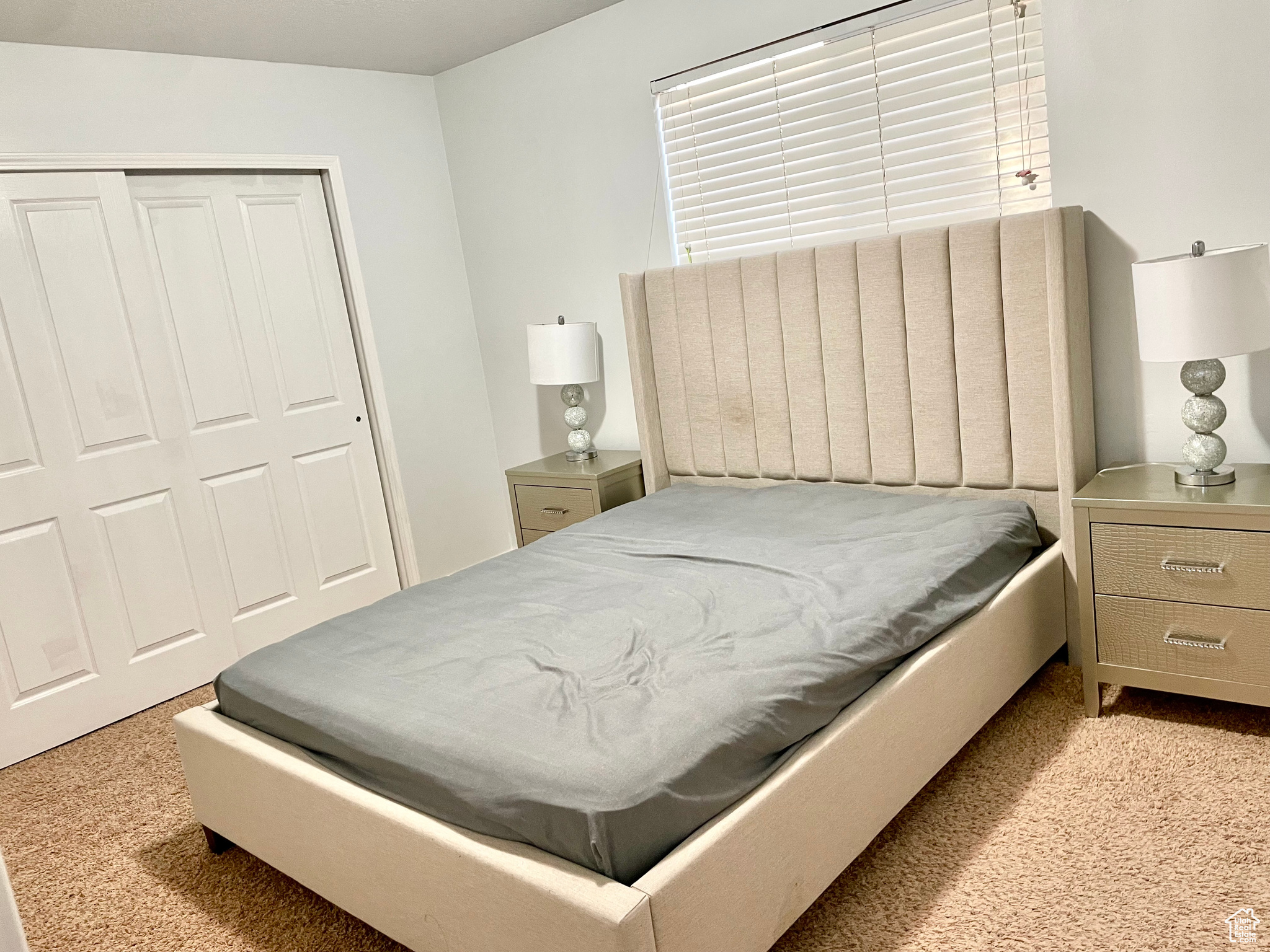 Bedroom featuring a closet and carpet flooring