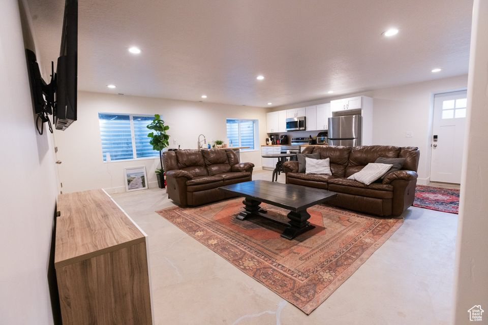 Living room with plenty of natural light