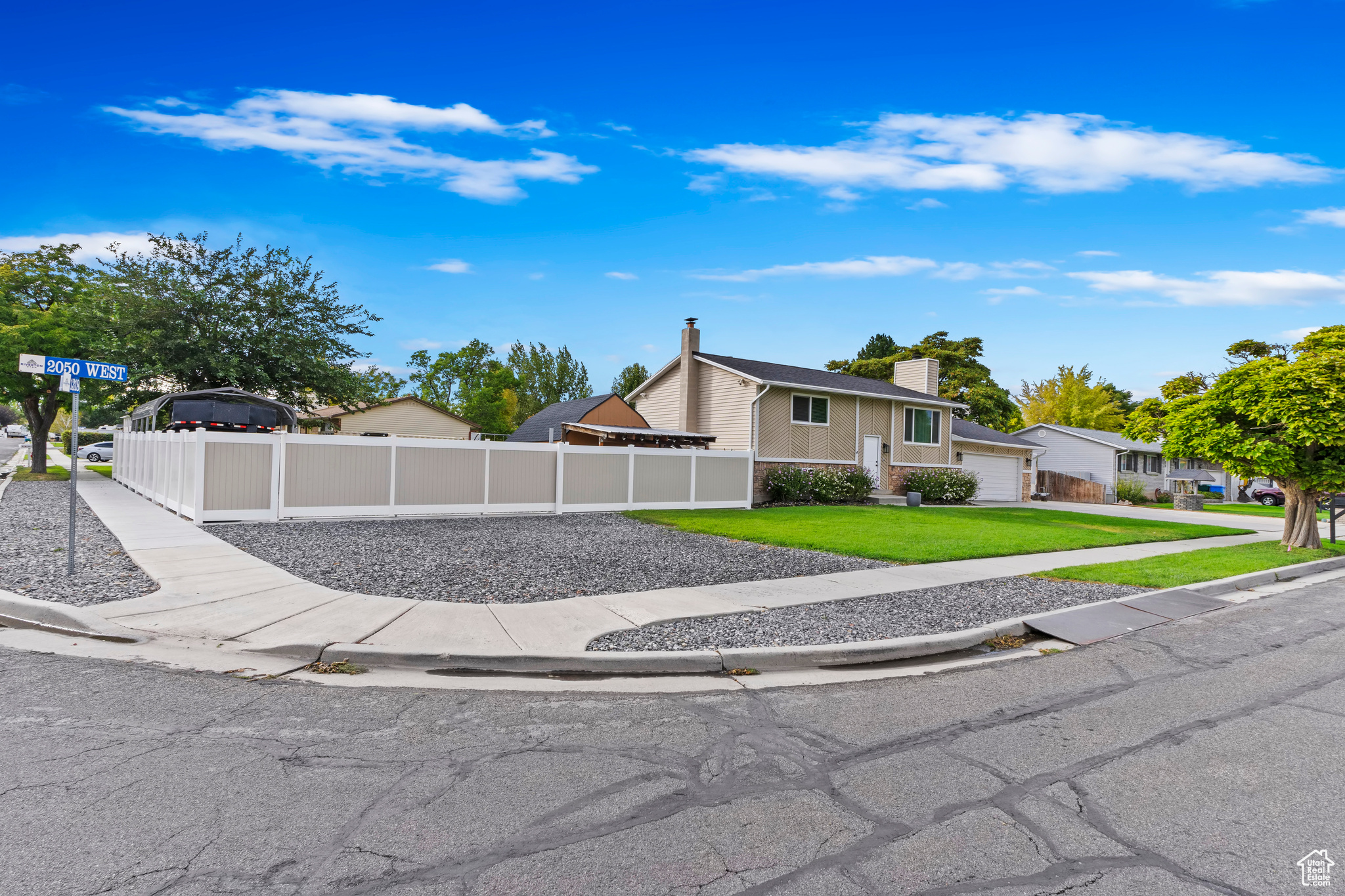 View of front of property with a front yard