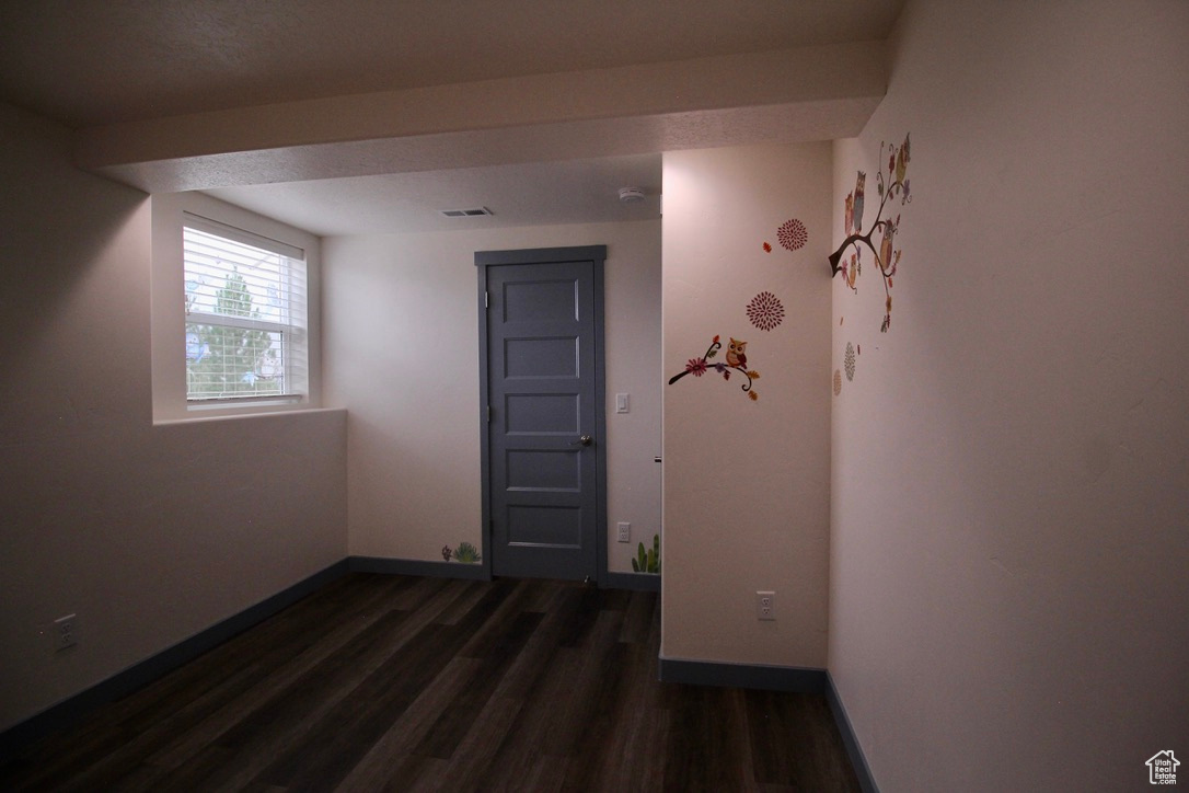 One of three bedrooms on the lower level.