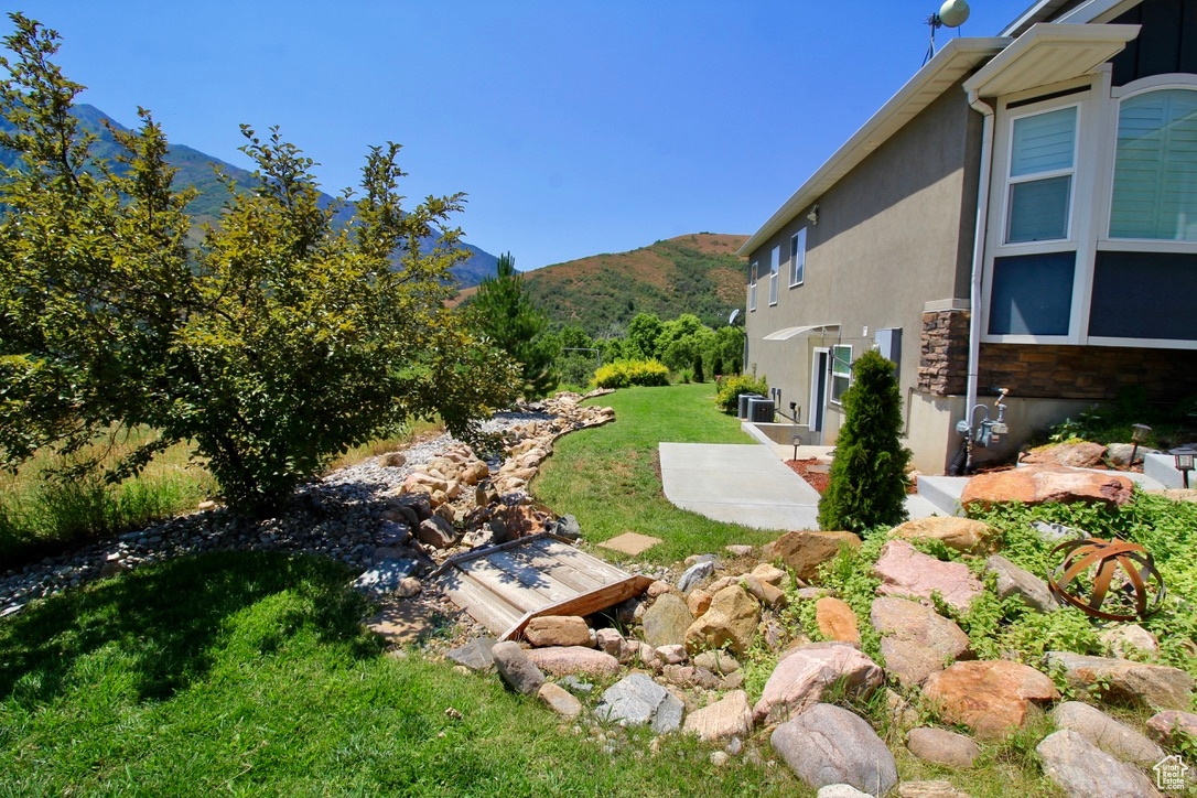 The side yard features a second entrance to the ADU space.