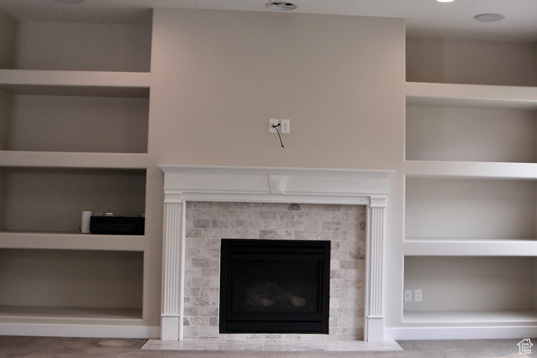 Room details featuring built in features and carpet flooring