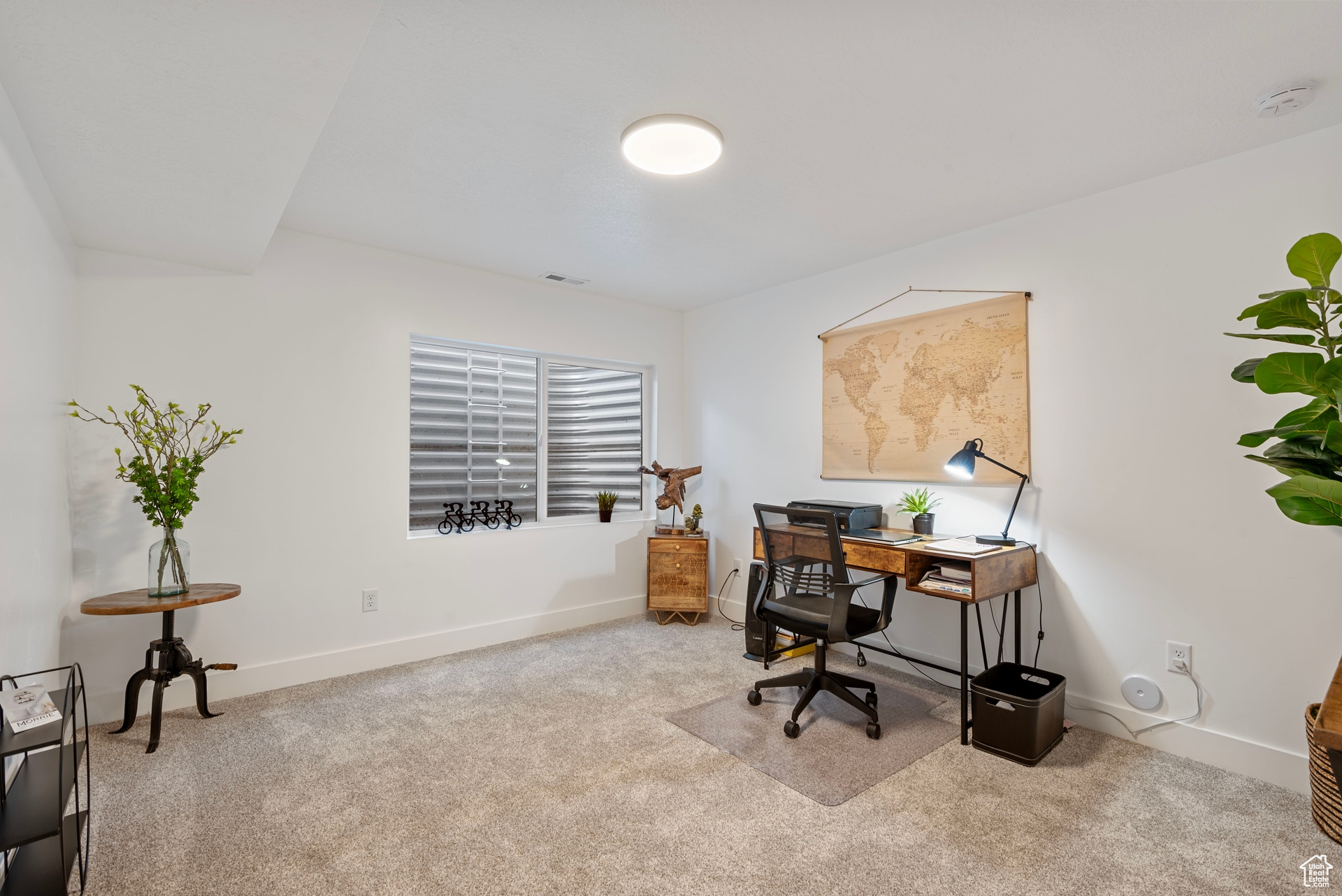 View of carpeted office space