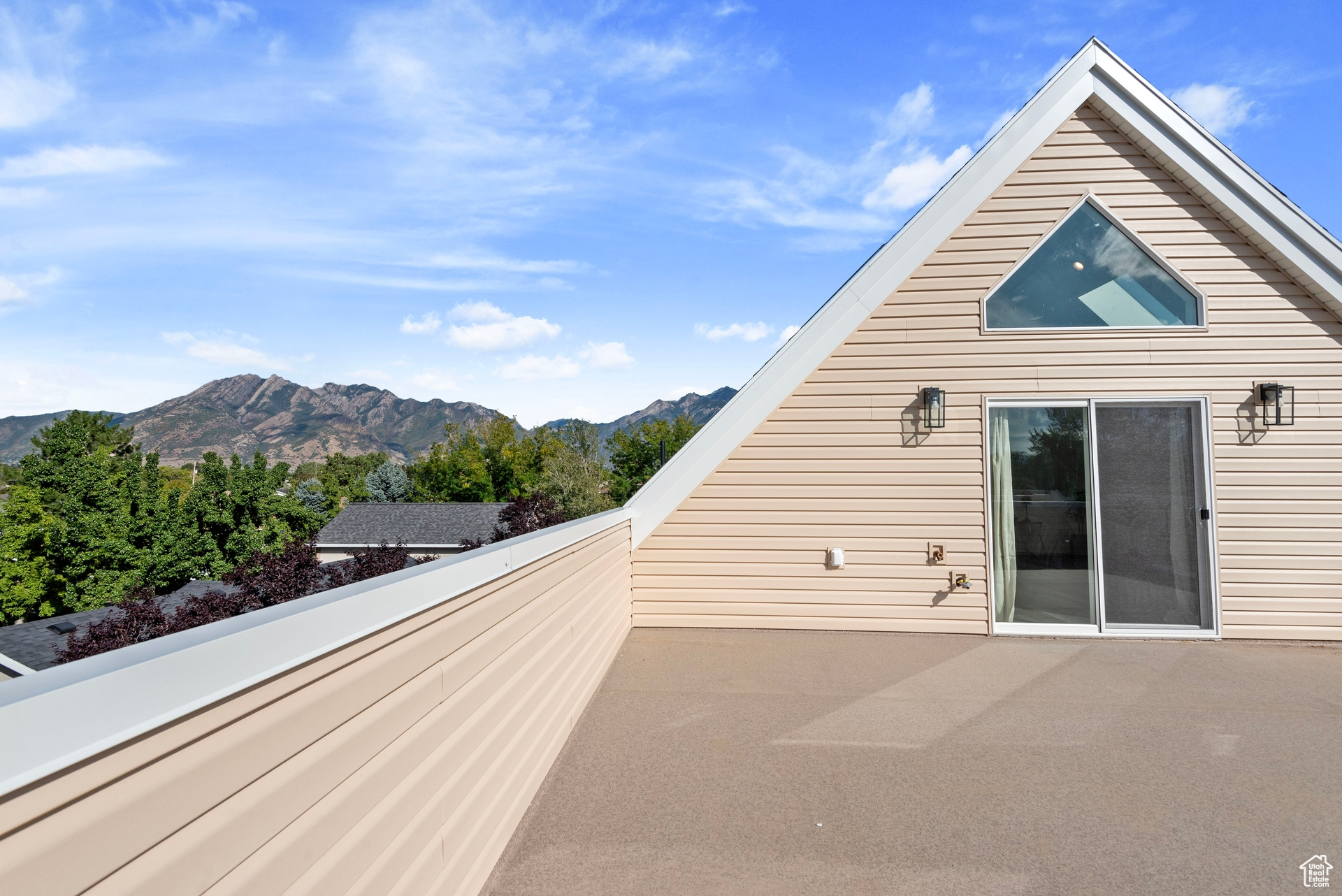 Exterior space with a mountain view