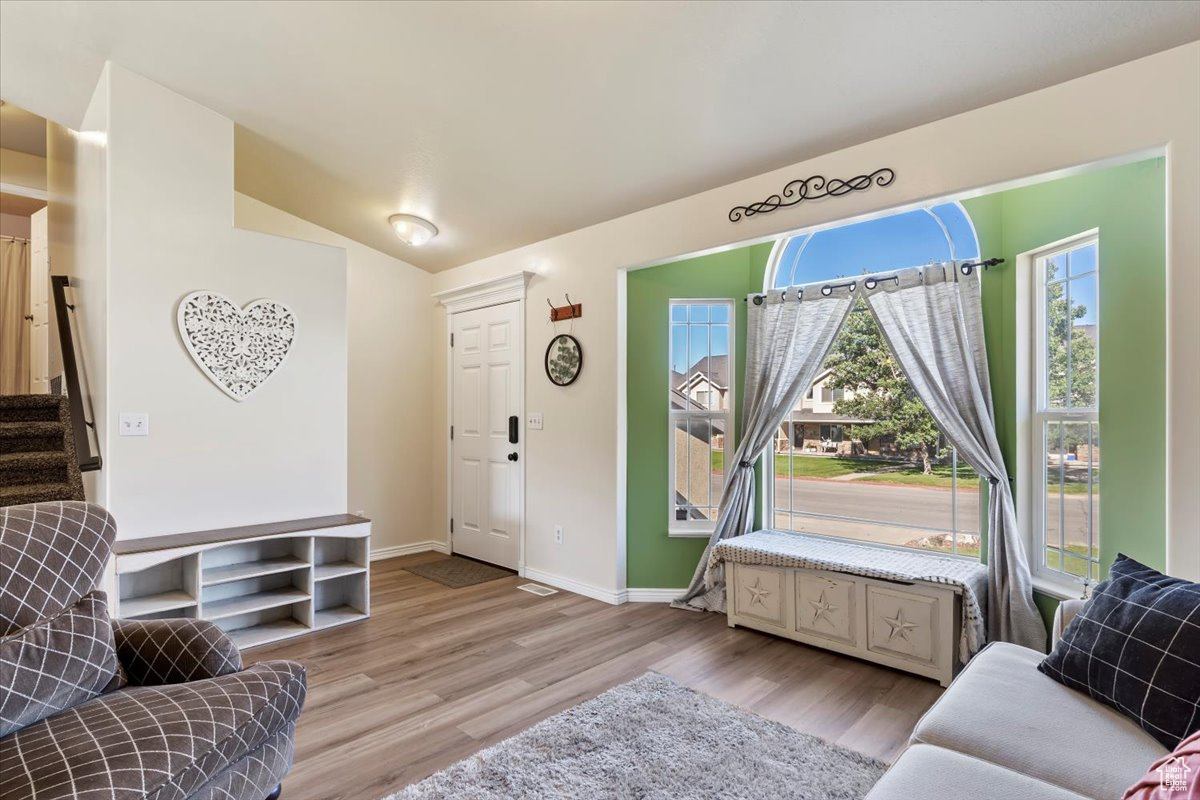 Living room featuring light hardwood / wood-style floors