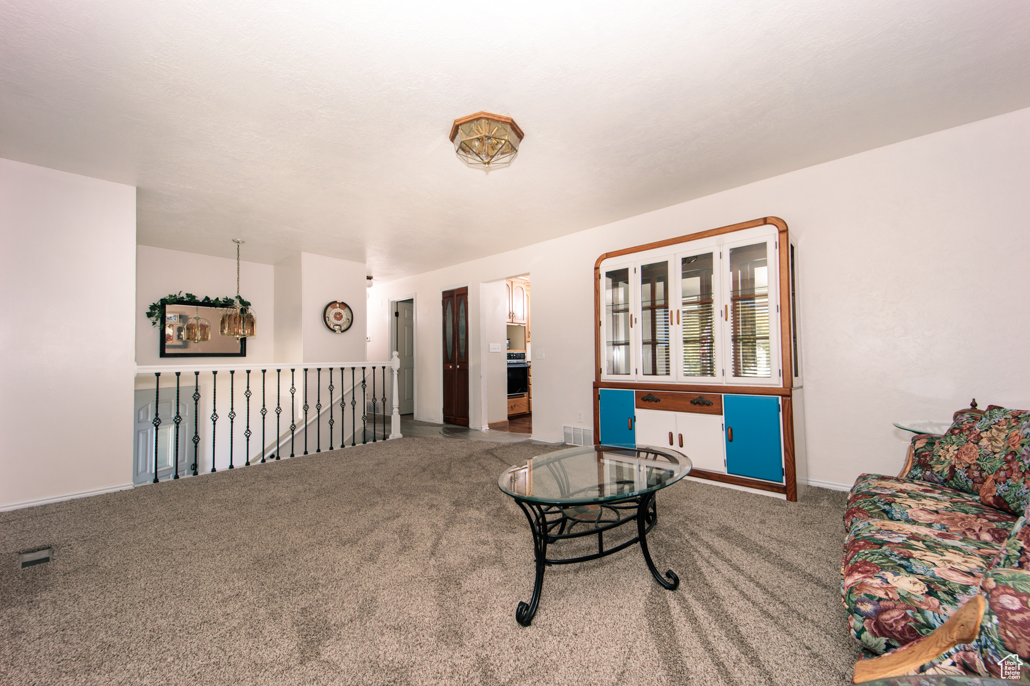 Living room with carpet flooring