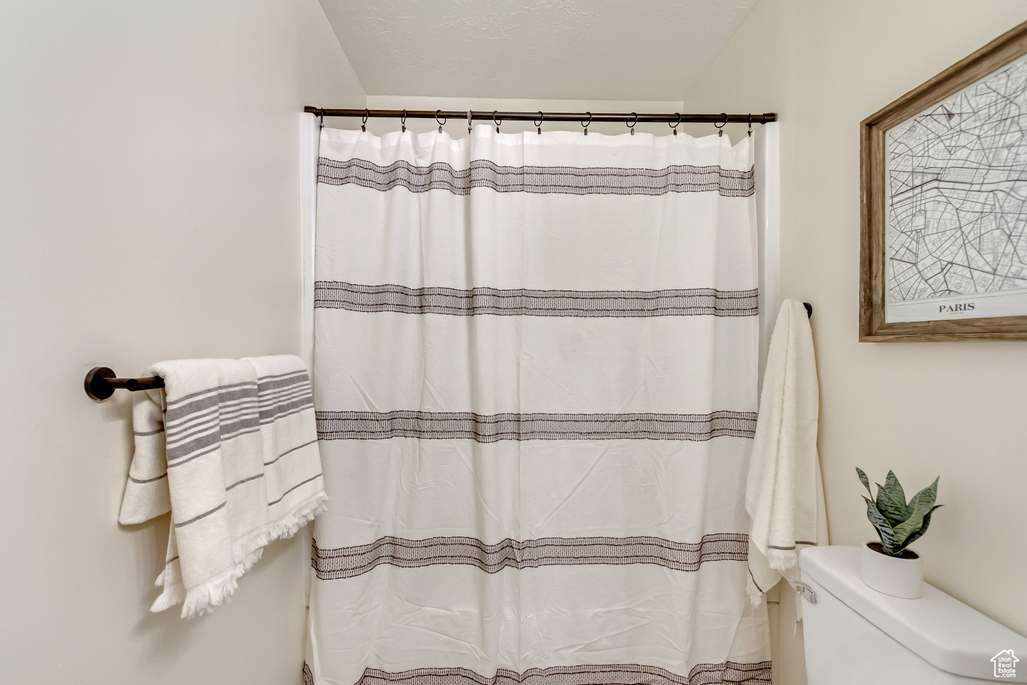 Bathroom with walk in shower and toilet