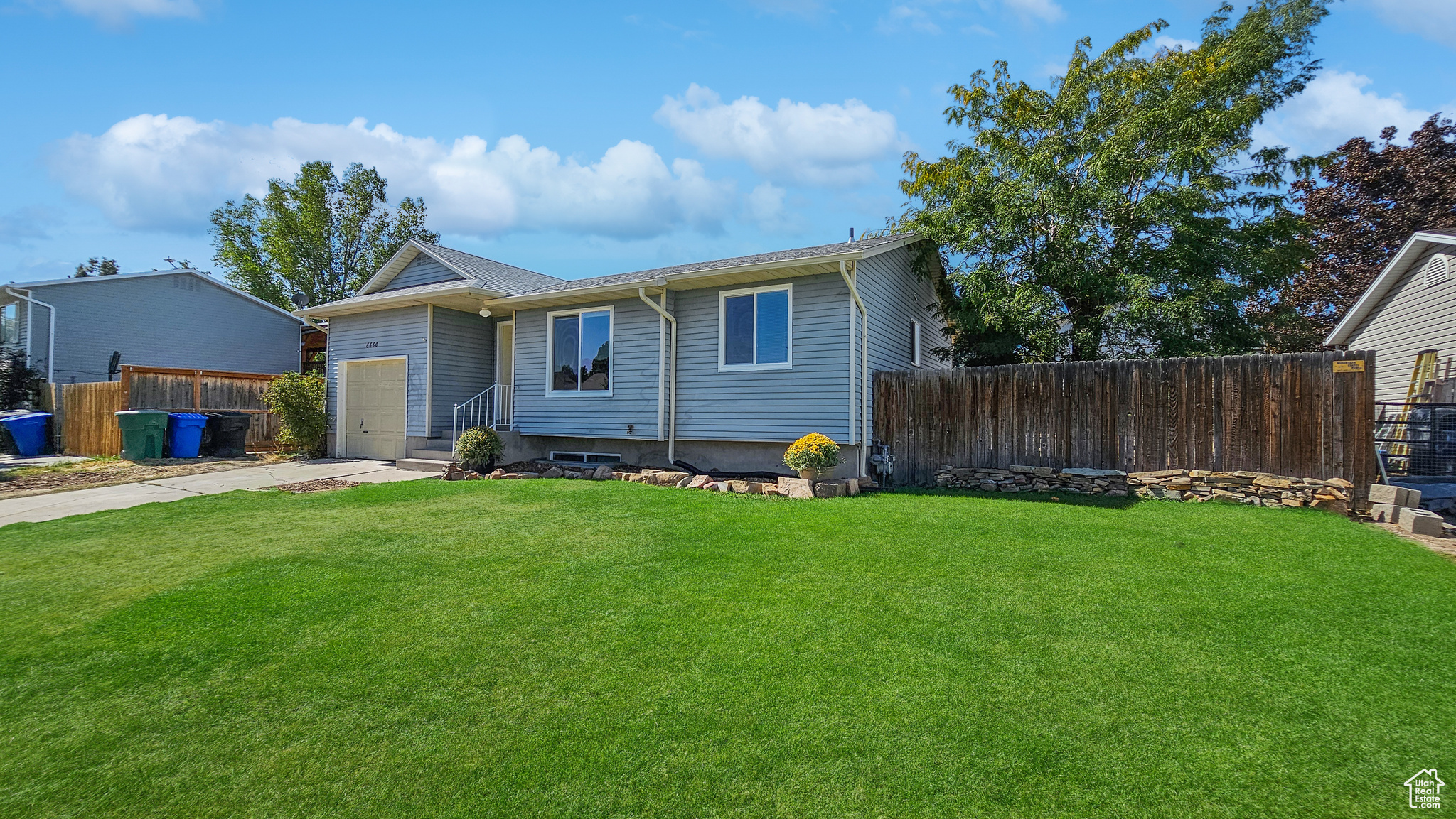 View of front of home with a front yard