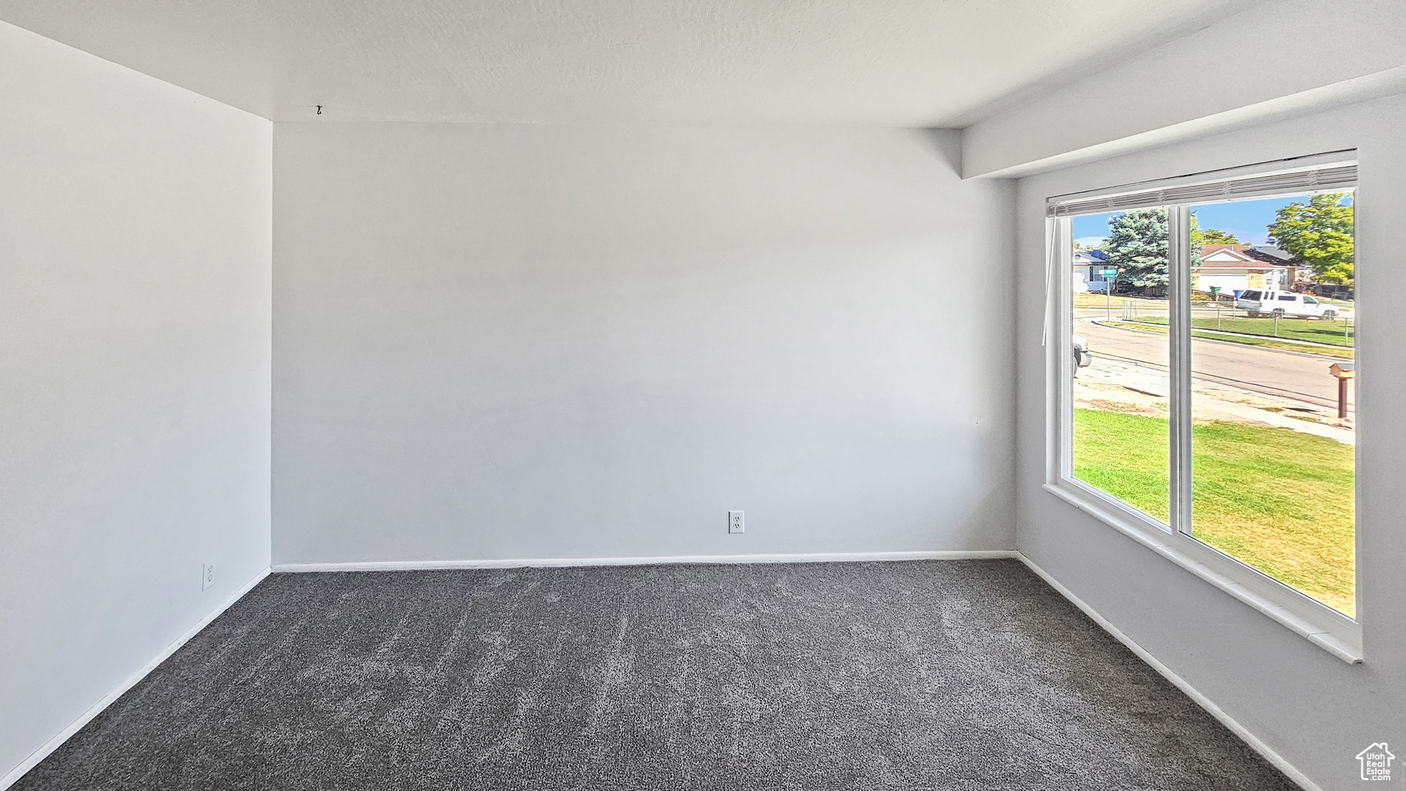 Carpeted spare room featuring plenty of natural light