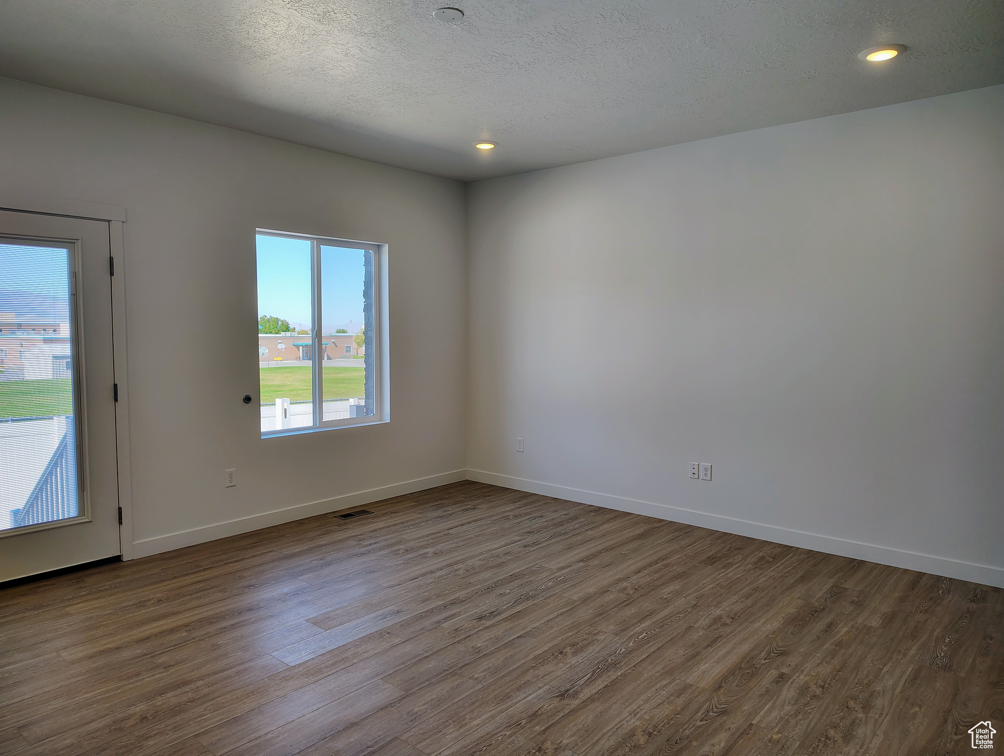 LVP floating floor, blinds built into the door