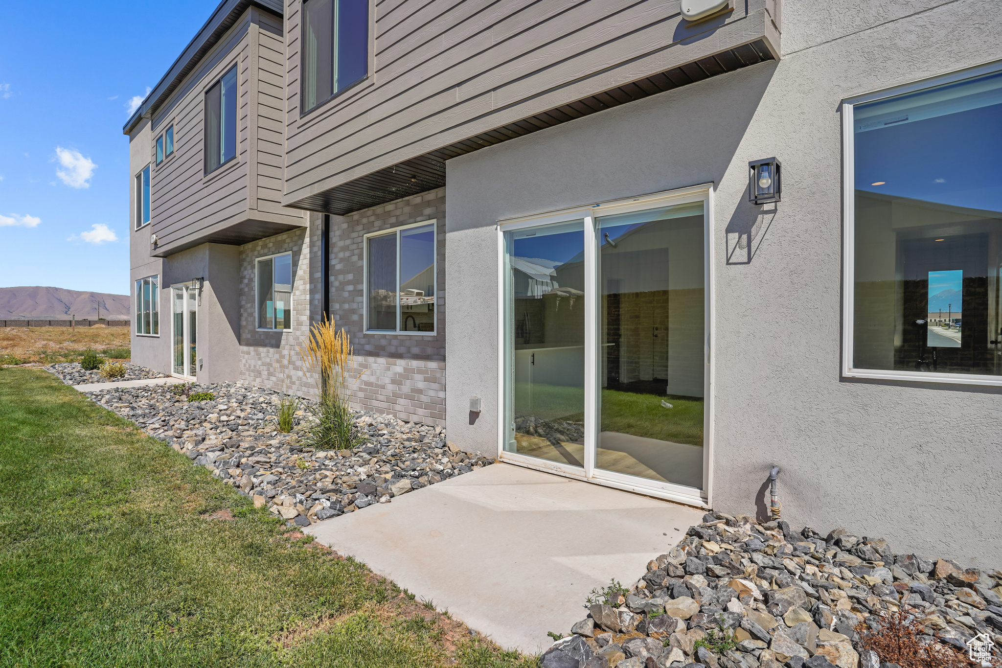 back sliding door to common grass area